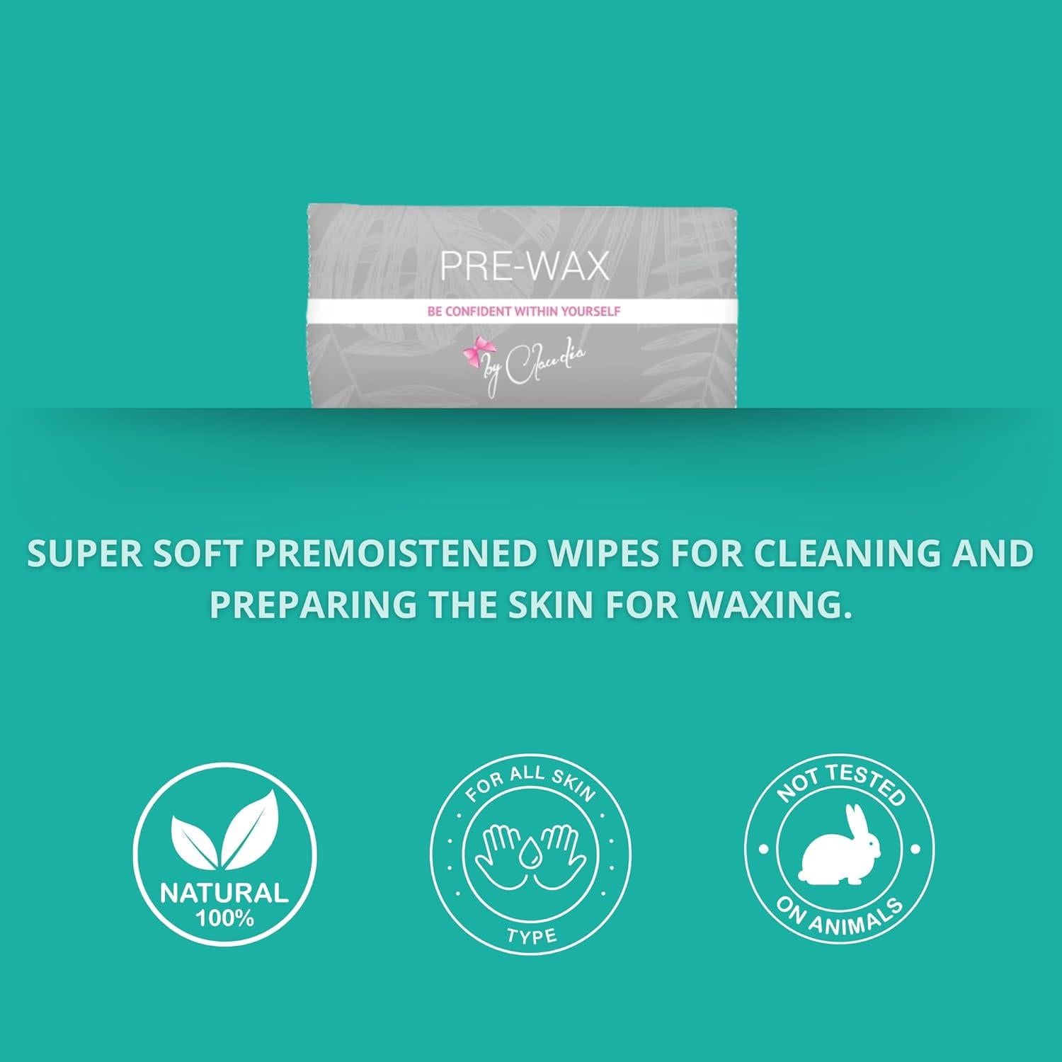 Toallitas Pre-Cera BrazCare 100 Ct - Higiénicas y Suaves