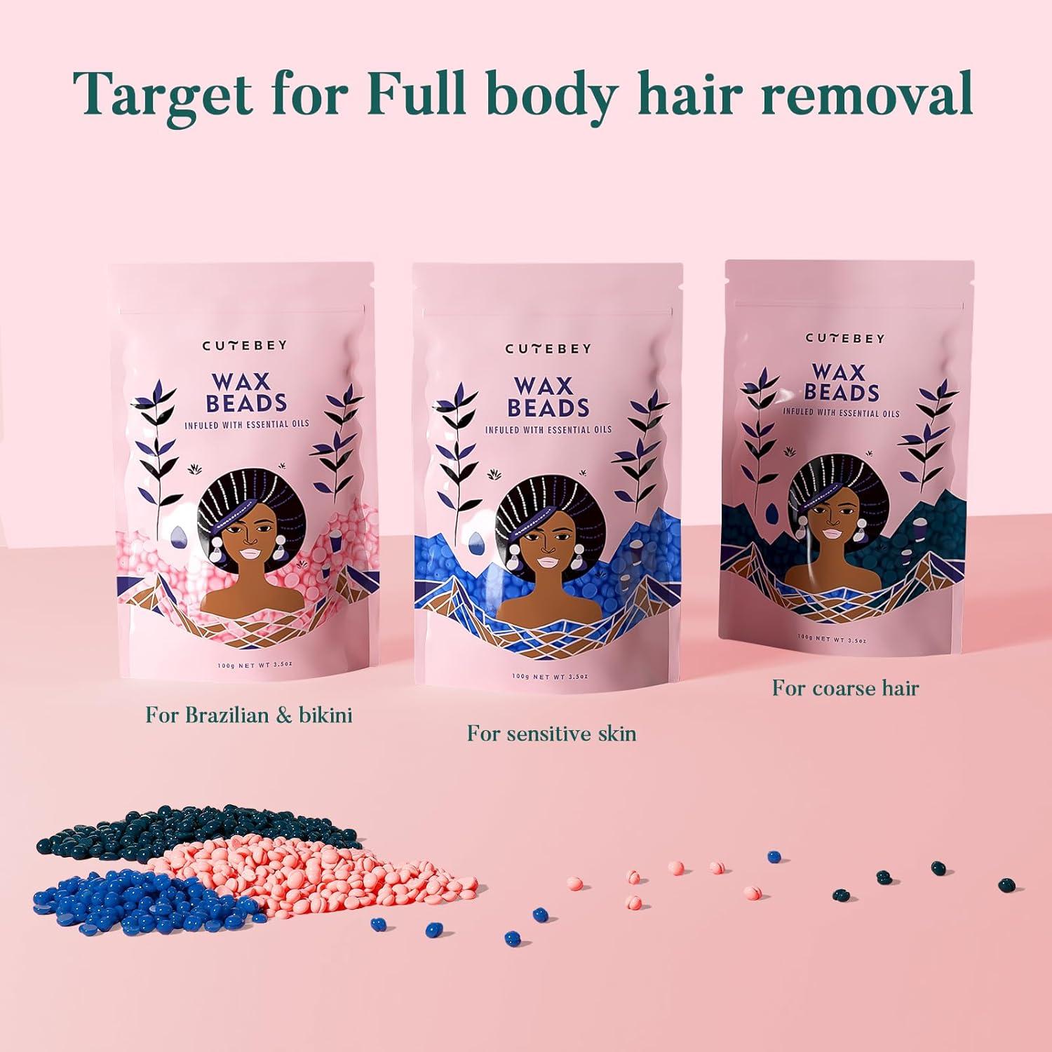 Kit de Cera Depilatoria Cutebey para Piel Sensible 1.86kg