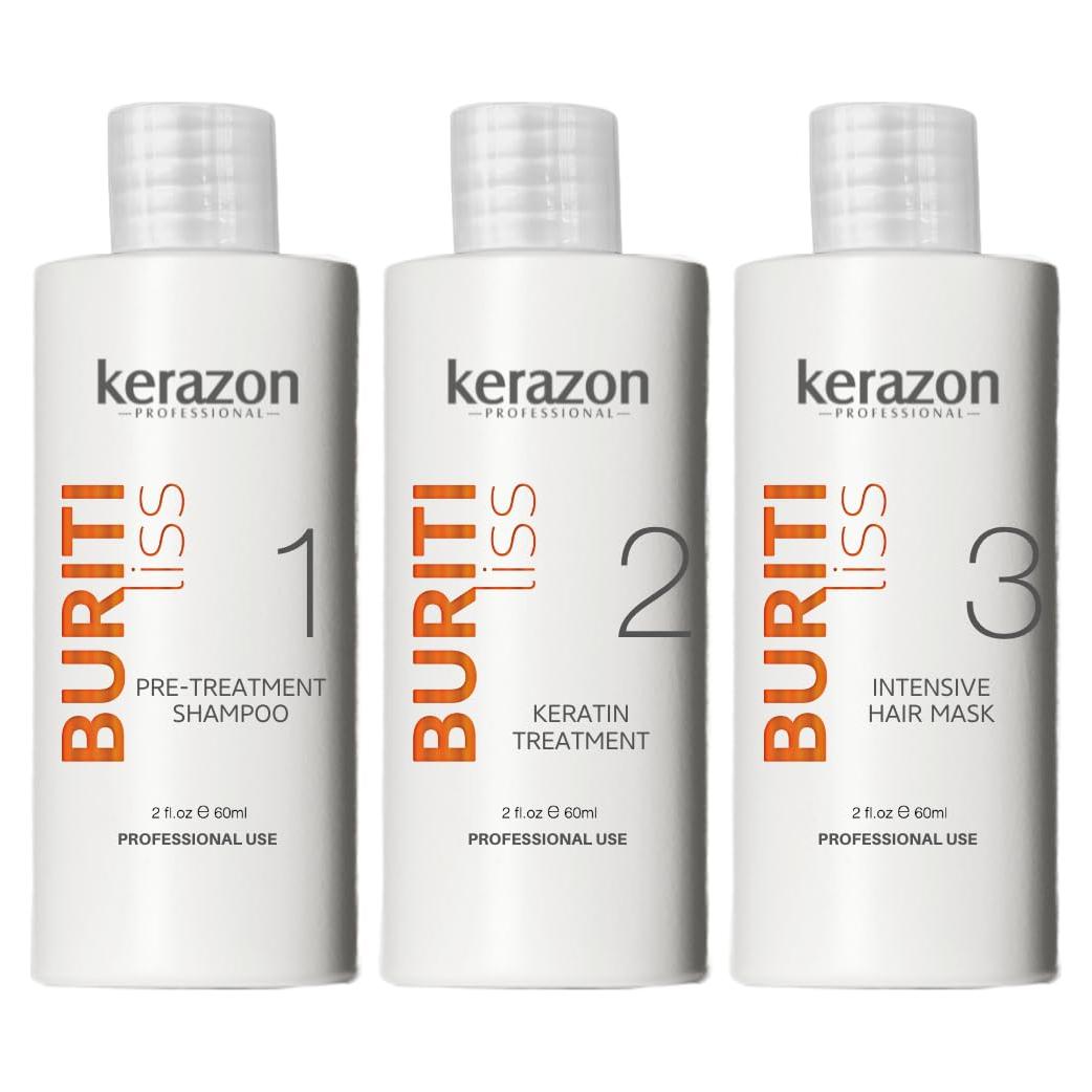 Kit de Tratamiento de Queratina KERAZON Buriti 60ml - Alisador y Suavizante