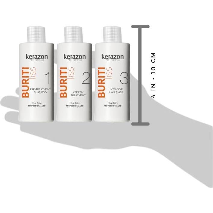 Kit de Tratamiento de Queratina KERAZON Buriti 60ml - Alisador y Suavizante
