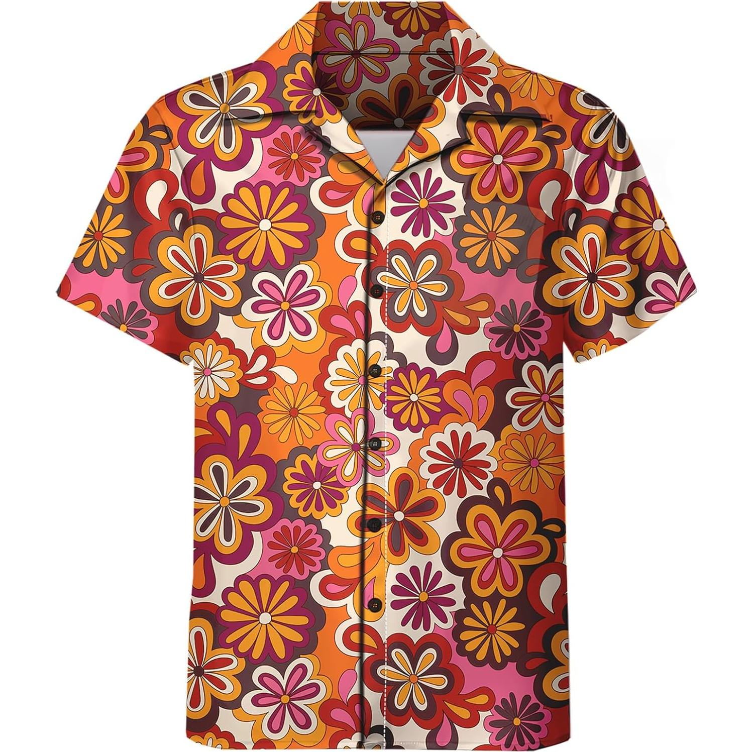 DOOPCCOR Traje Deportivo 3 Piezas Hombre Camisa Hawaiana