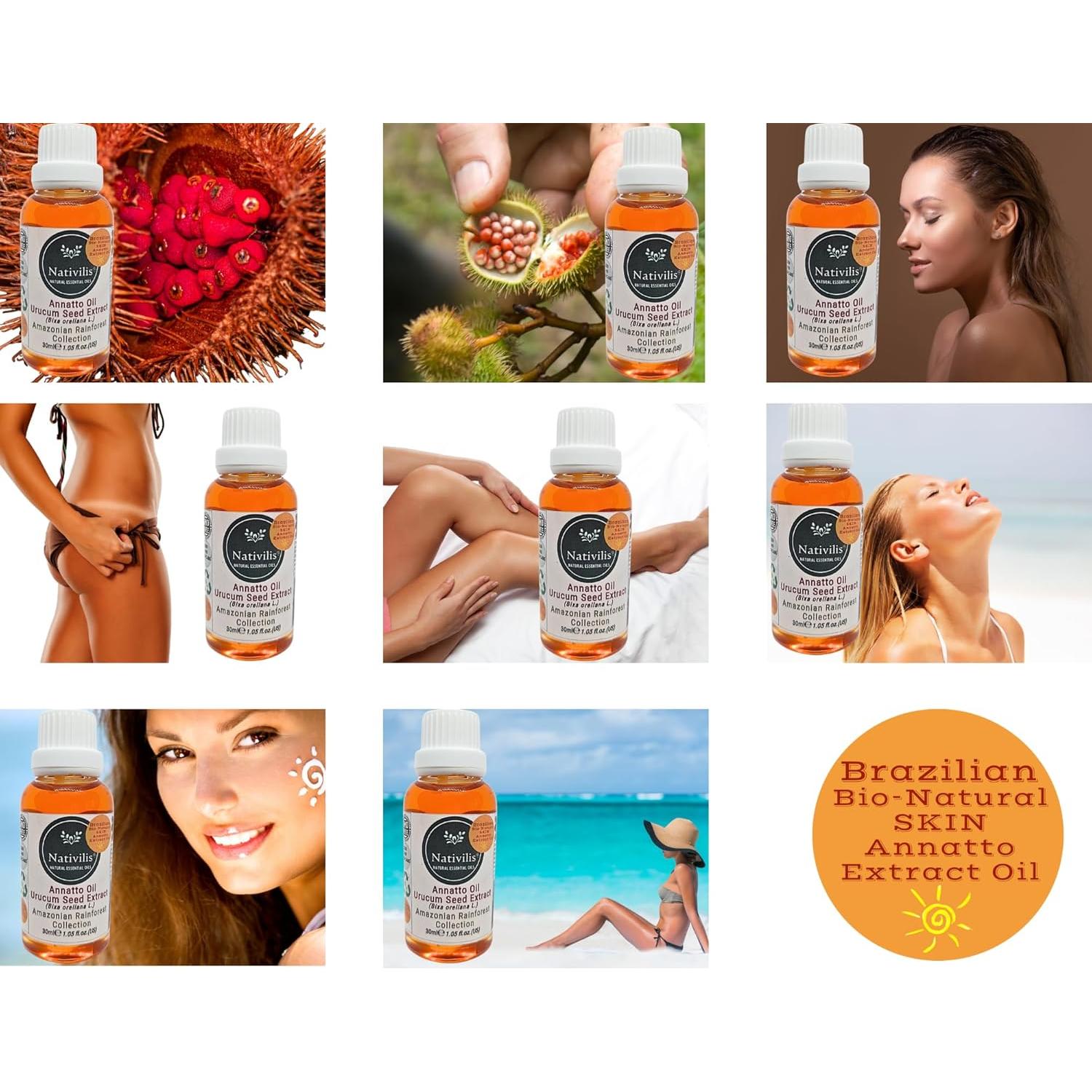 Extracto de Semilla de Urucum Nativilis 30 ml - Aceite Bronceador Natural