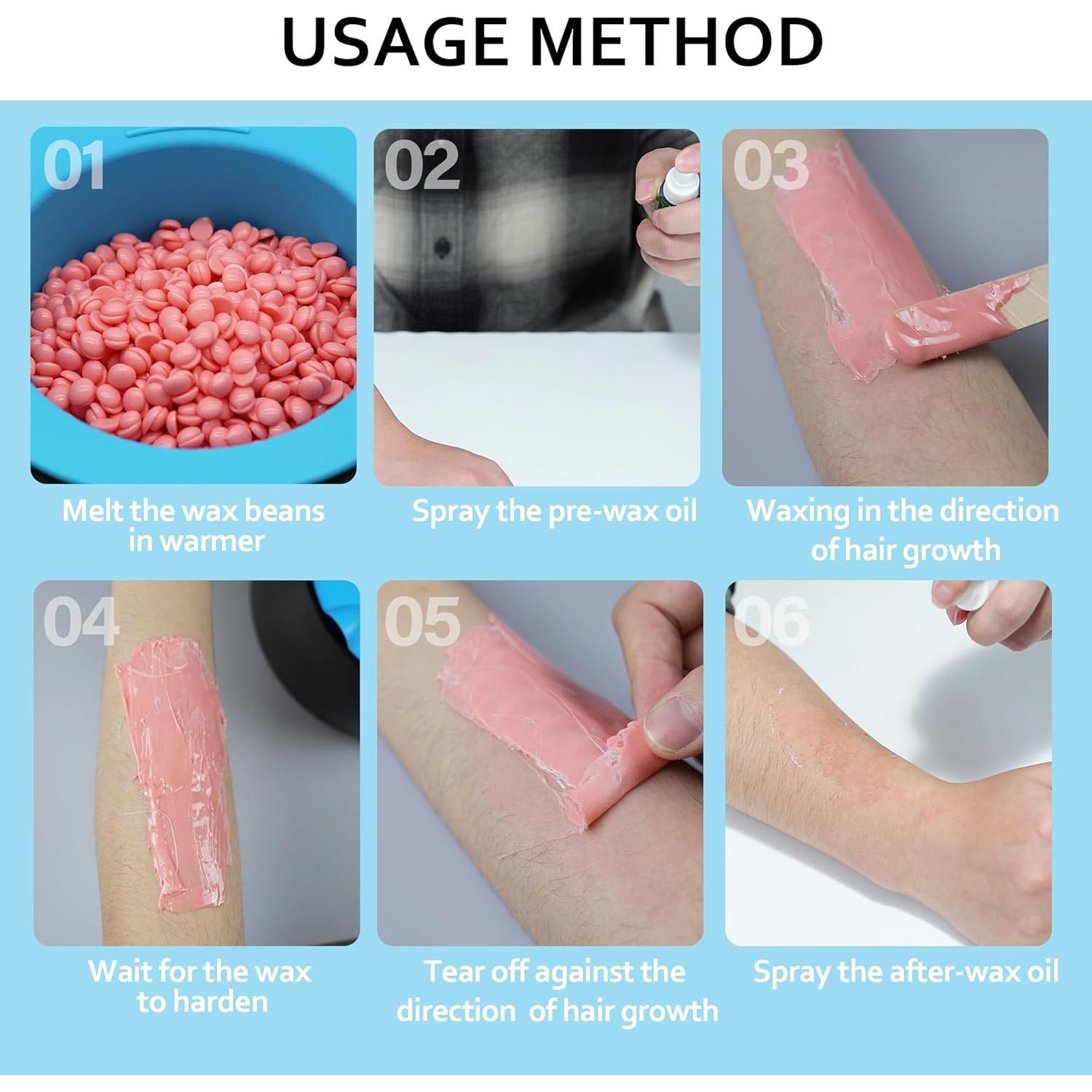 Kit de Depilación con Cera Dura EarayWax - Calentador Digital y Perlas