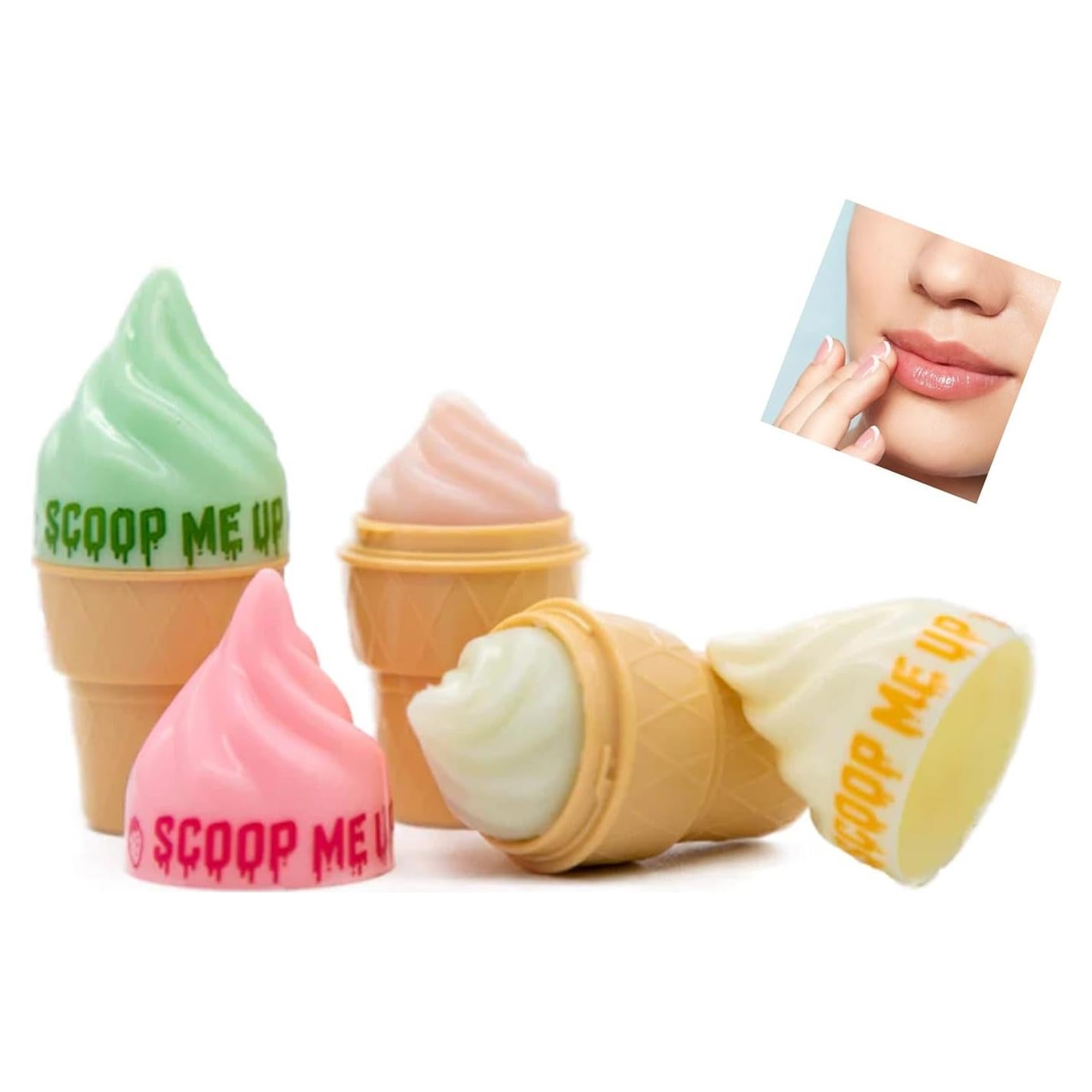 Set de 4 Balsamos Labiales Italia Deluxe Sabores Helado