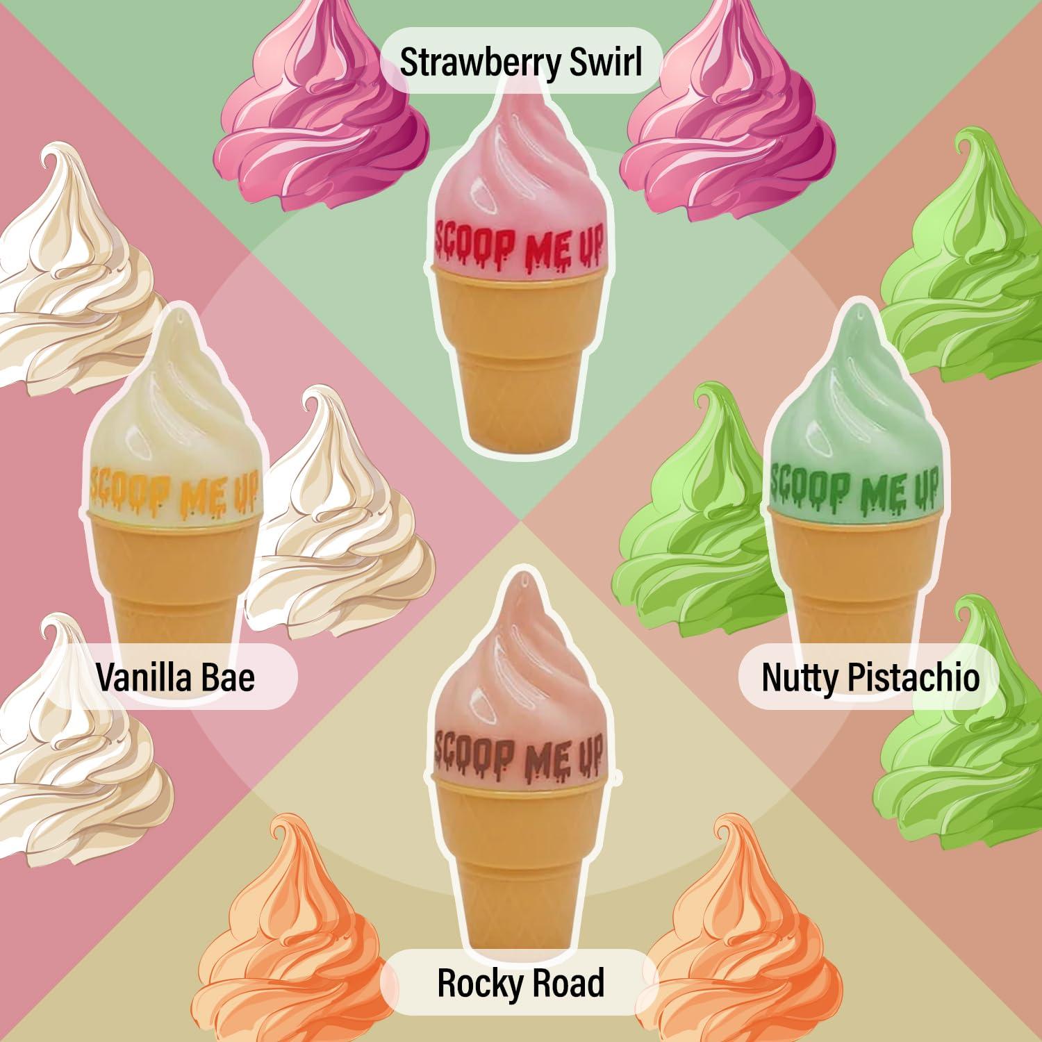 Set de 4 Balsamos Labiales Italia Deluxe Sabores Helado