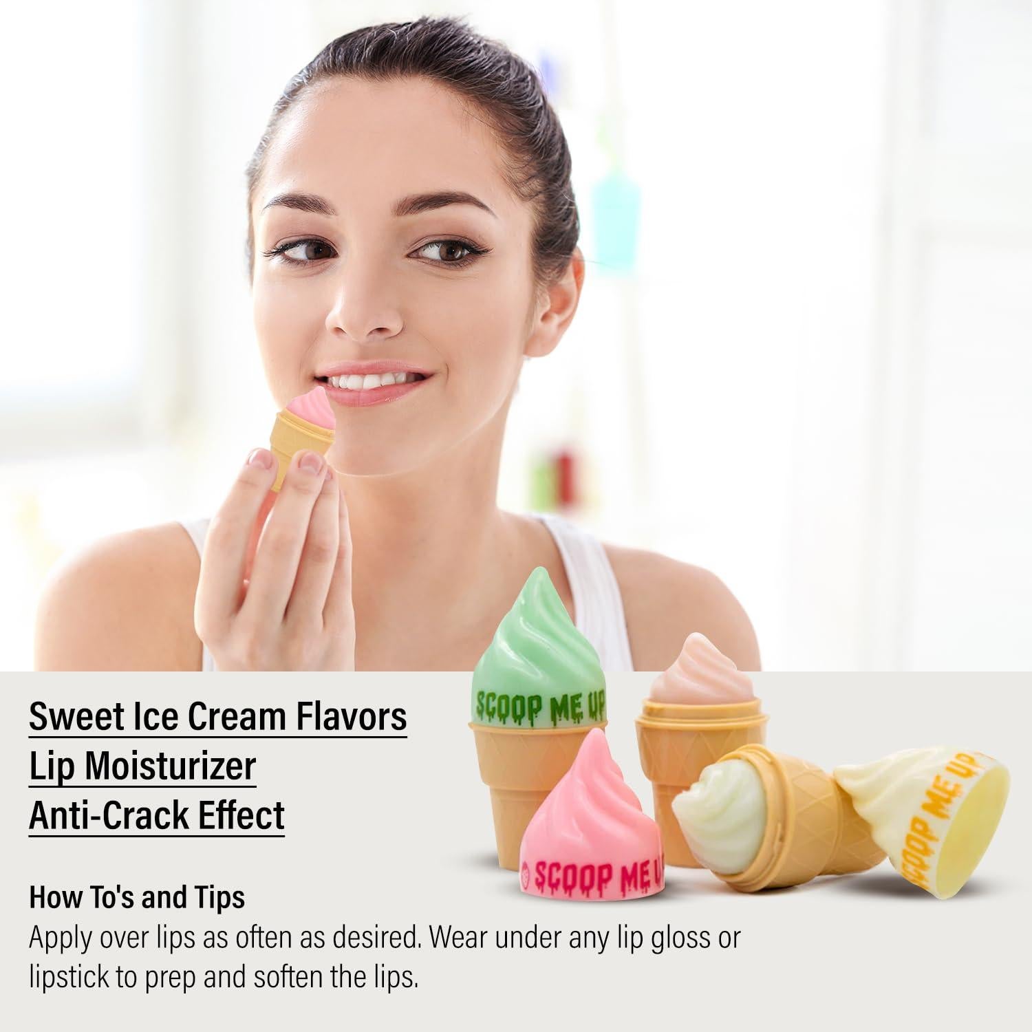 Set de 4 Balsamos Labiales Italia Deluxe Sabores Helado