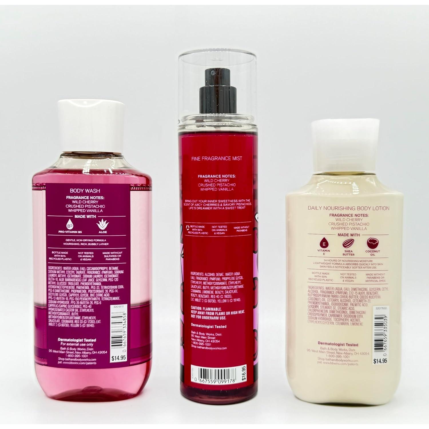 Conjunto de Baño Sweetheart Cherry 3 Piezas - Gel, Bruma y Loción