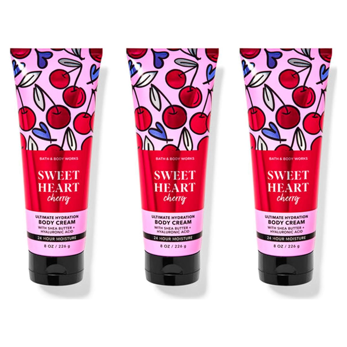 Crema Corporal Hidratante Bath and Body Works SweetHeart Cherry 3x226g