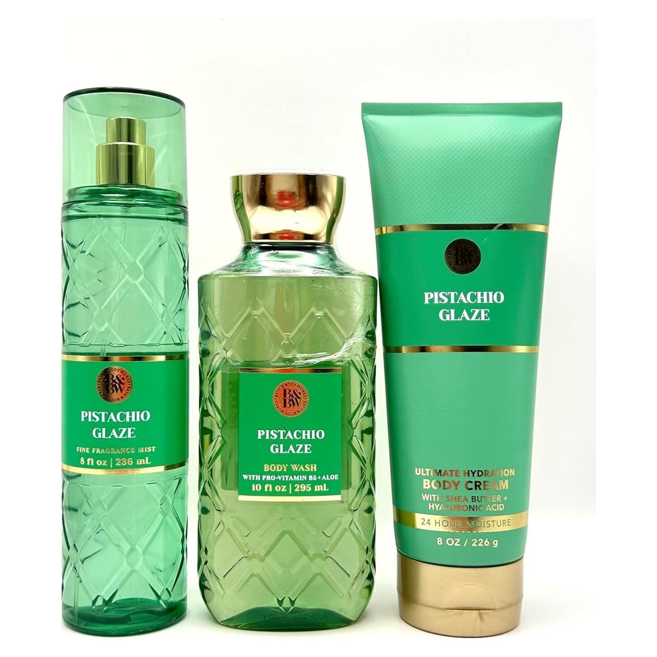 Conjunto de Baño Glaseado de Pistacho Bath Body Wok 3 Piezas