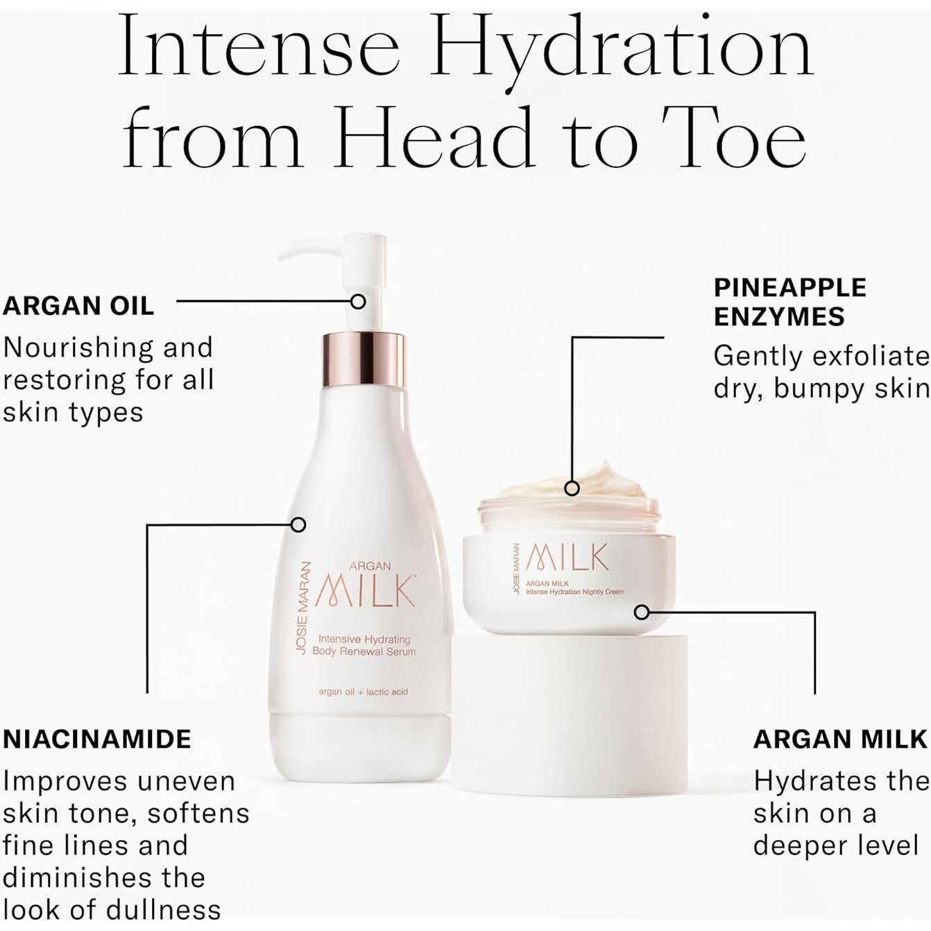 Suero Facial Antienvejecimiento Josie Maran 29.57 ml - Leche de Argán Pura