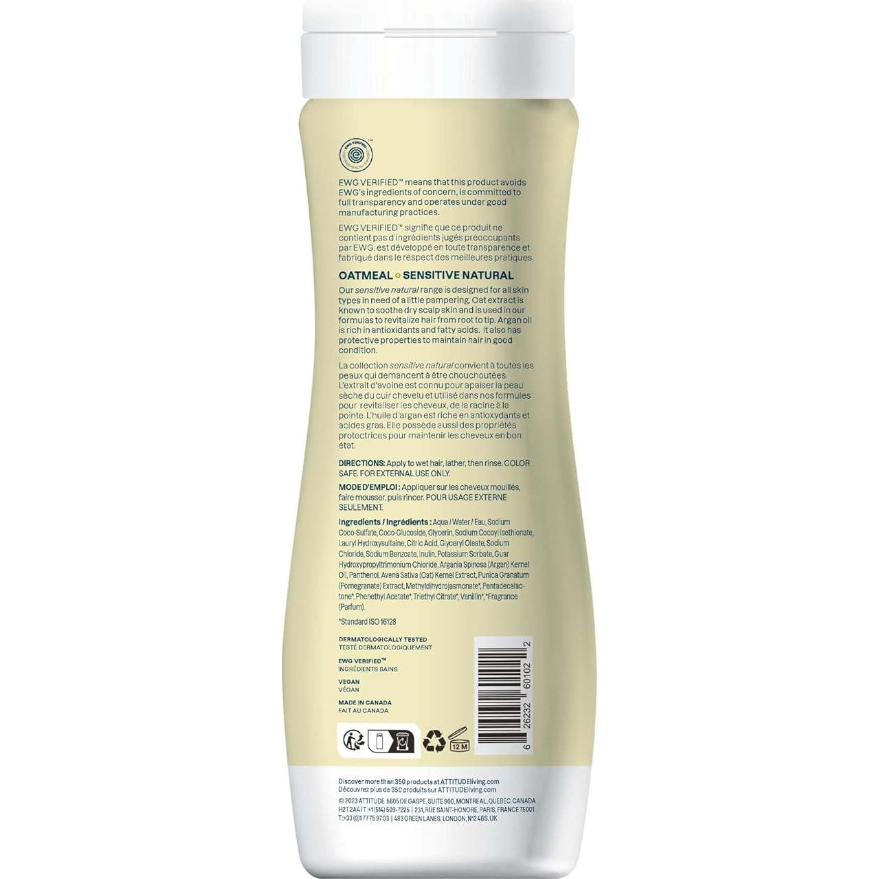 Champú ATTITUDE Cuidado del Color 473 ml Vegano Avena