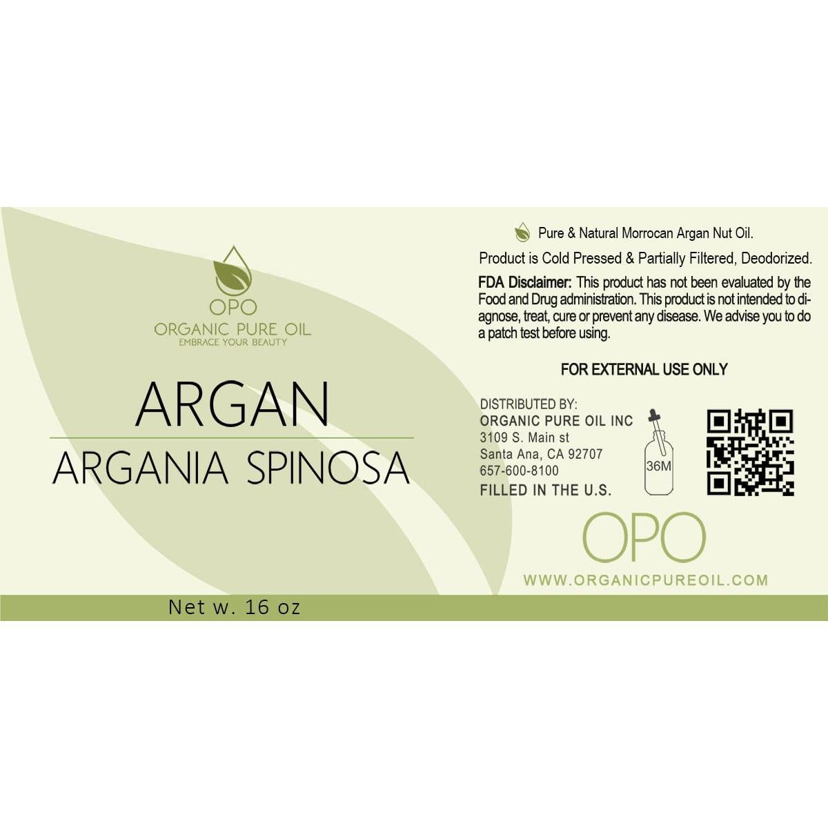 Aceite de Argán Puro Organic Pure Oil 453.6 g - Hidratante Cabello y Piel
