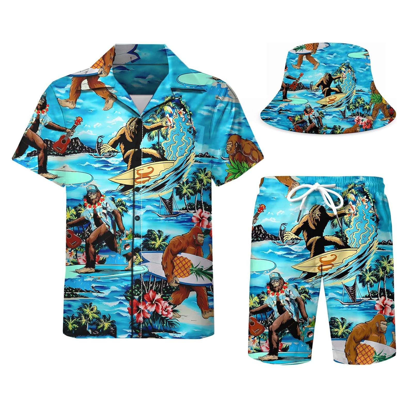 Conjunto de Chándal DOOPCCOR 3 Piezas Hombre Hawaiano