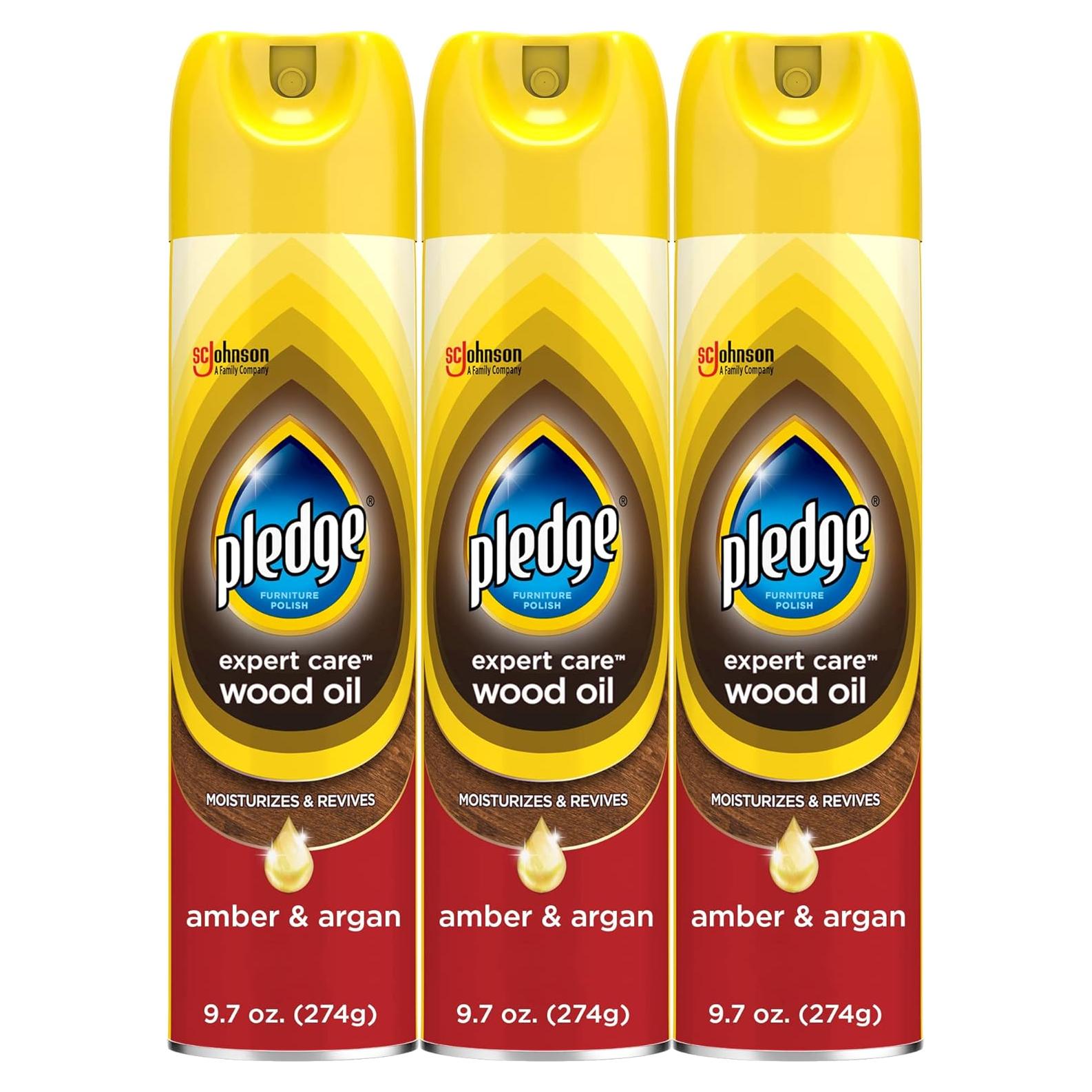 Aceite Hidratante para Madera Pledge 3x9.7oz Aroma Ámbar