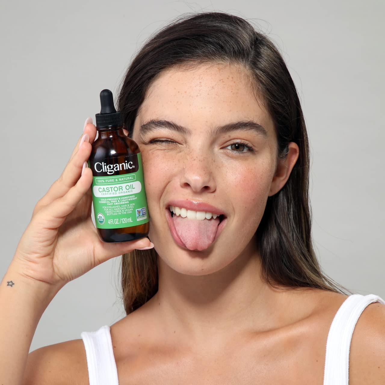Aceite de Ricino Orgánico Cliganic 30ml Puro para Pestañas y Cabello