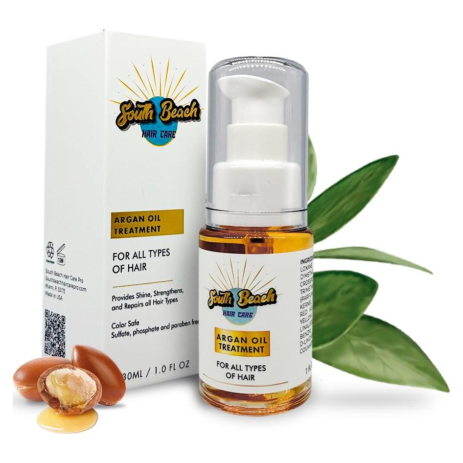 Tratamiento de Aceite de Argán South Beach 30ml - Suero Orgánico para Cabello