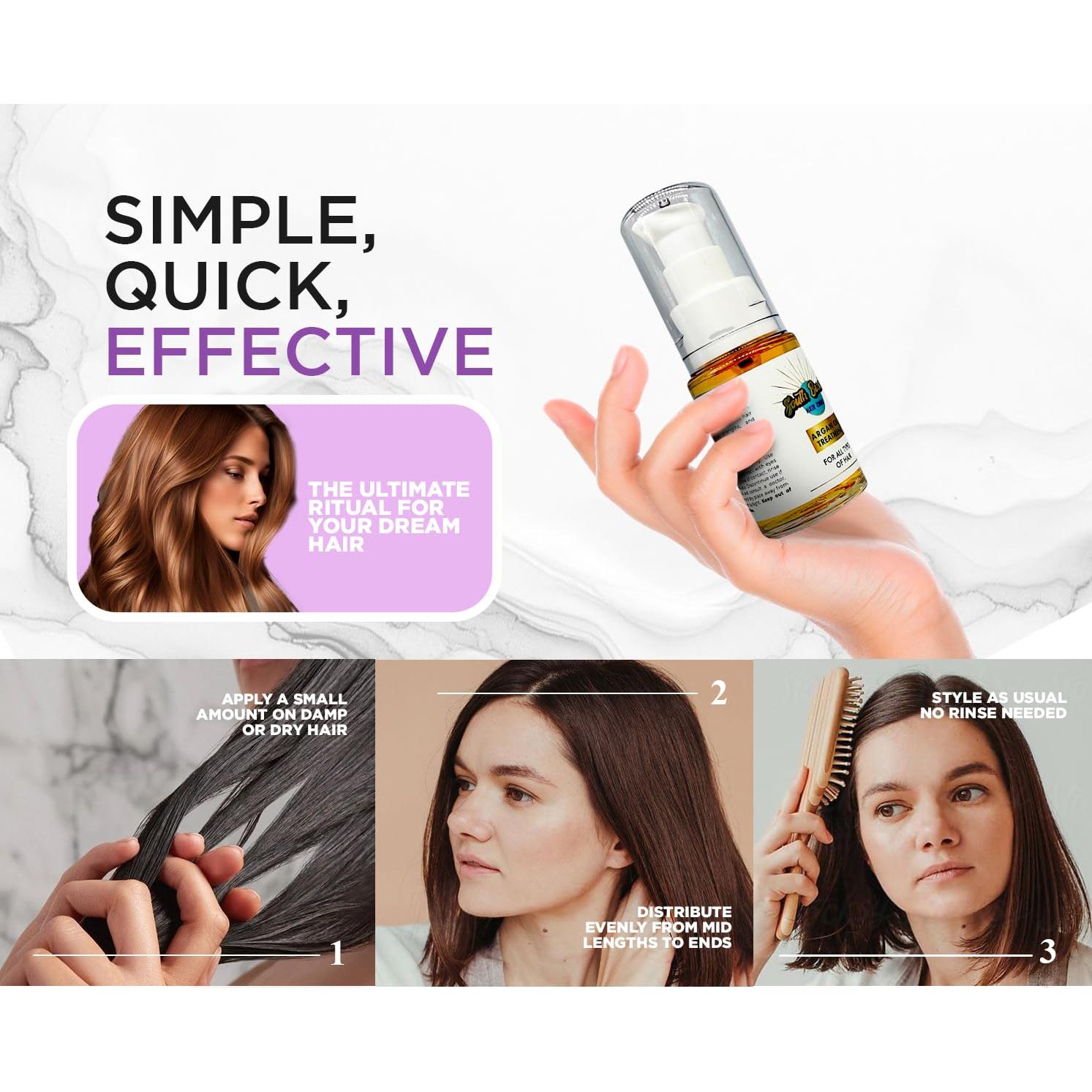 Tratamiento de Aceite de Argán South Beach 30ml - Suero Orgánico para Cabello