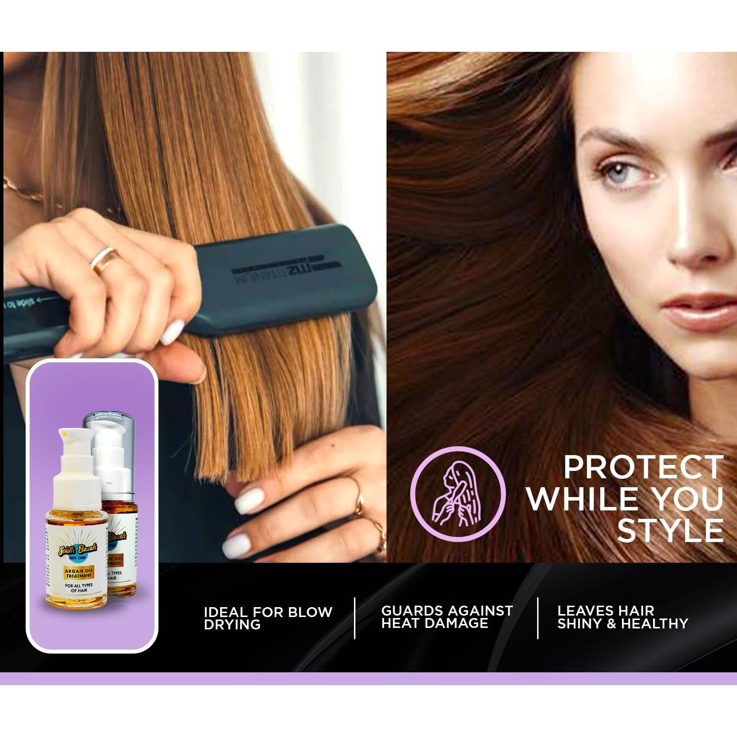 Tratamiento de Aceite de Argán South Beach 30ml - Suero Orgánico para Cabello