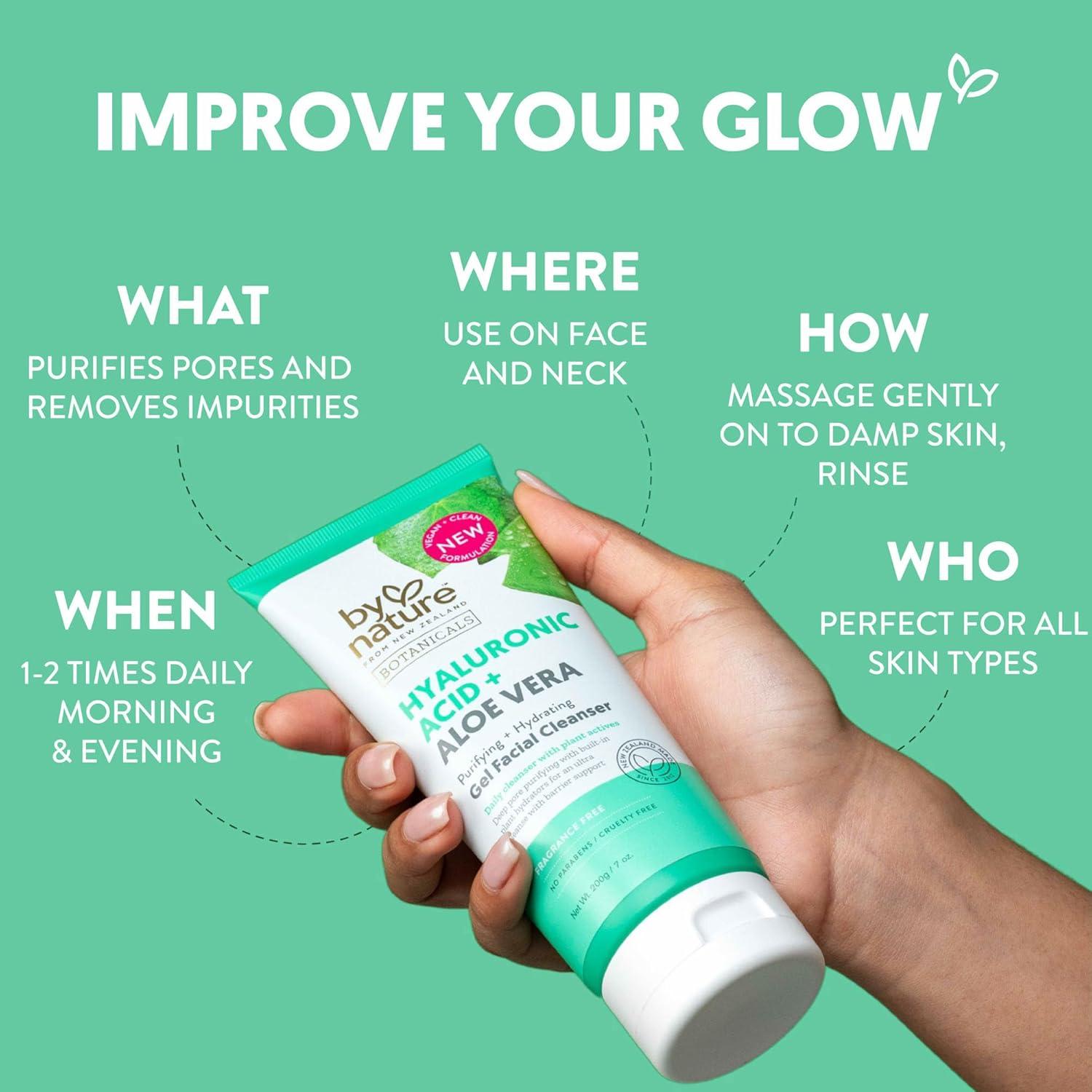 Limpiador Facial Gel Por Naturaleza 198.4g Ácido Hialurónico Aloe Vera