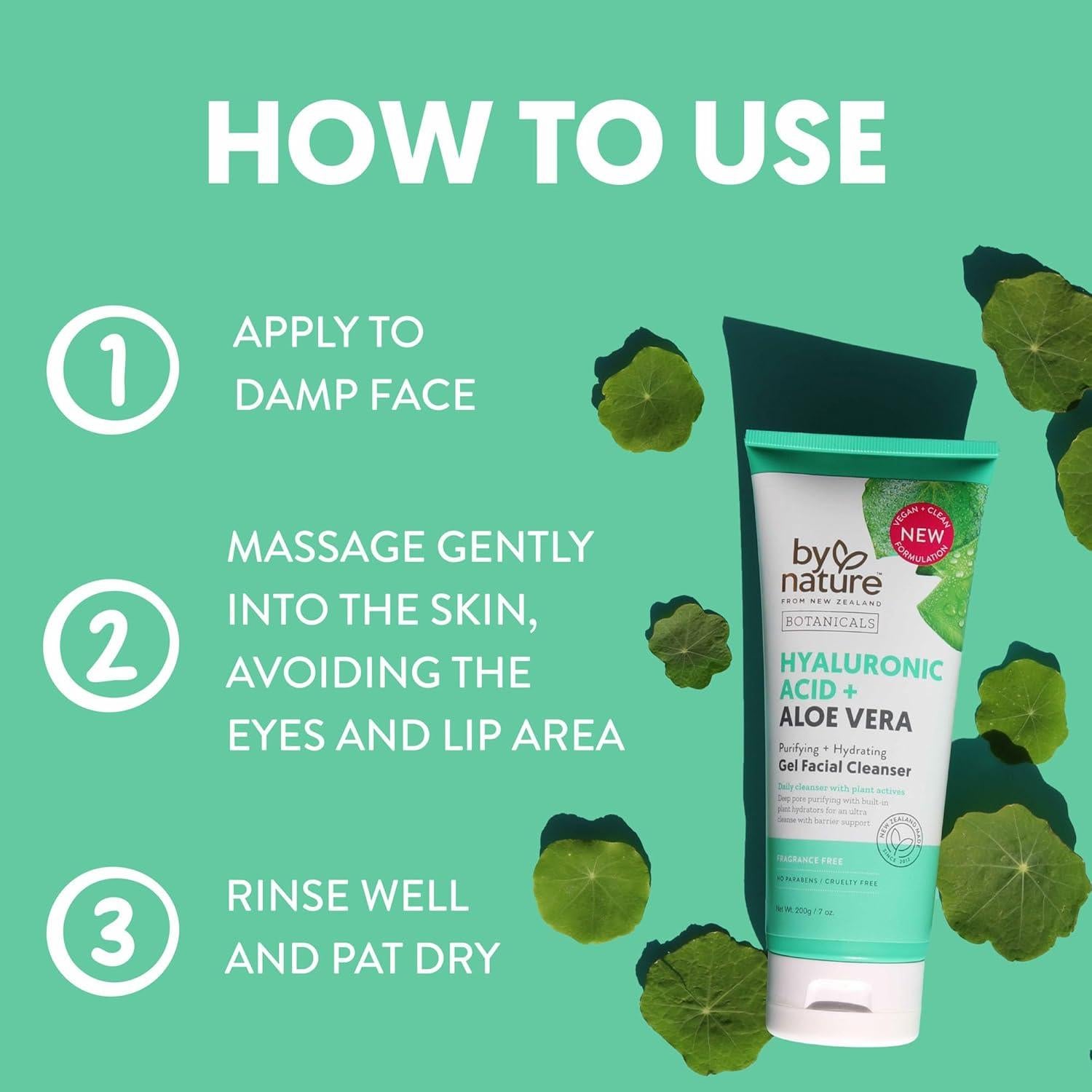 Limpiador Facial Gel Por Naturaleza 198.4g Ácido Hialurónico Aloe Vera