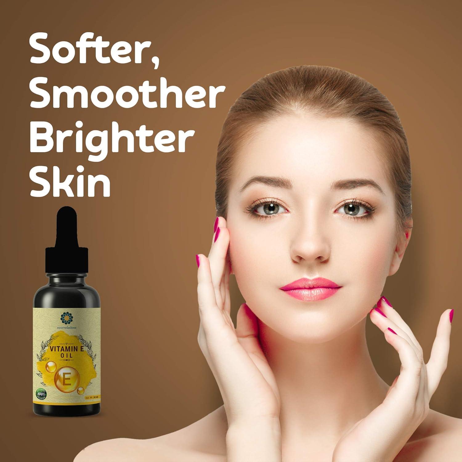 Aceite de Vitamina E 30 ML AYURVEDASHREE con Aceite de Almendra, Argán y Semilla de Uva