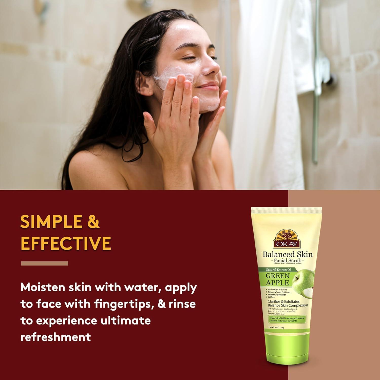 Exfoliante Facial Aclarador OKAY Manzana Verde 170g