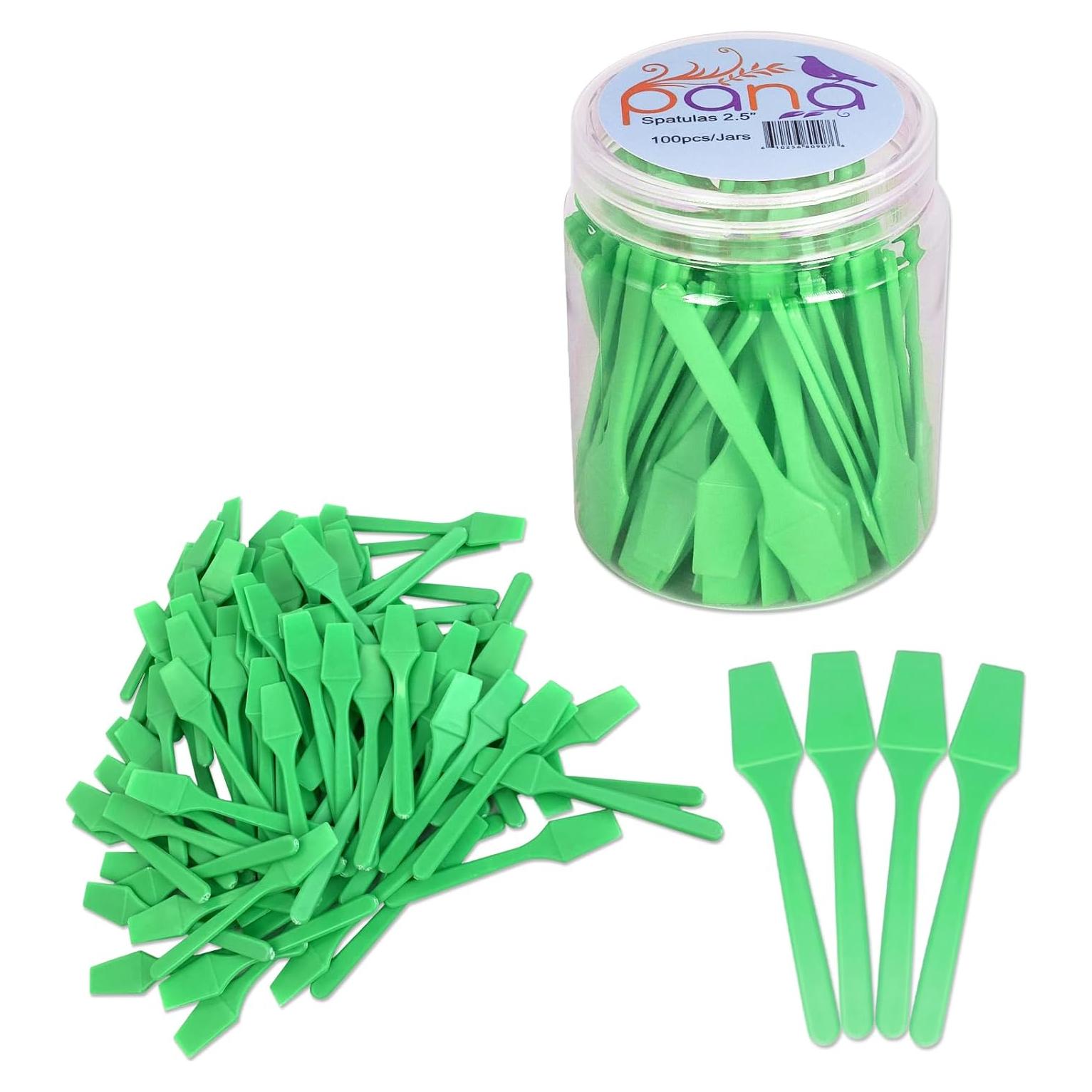 Espátulas Desechables PANA 100 Piezas 6.35 cm Verde Manzana