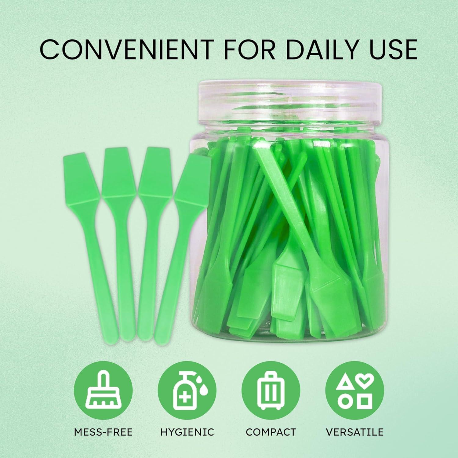 Espátulas Desechables PANA 100 Piezas 6.35 cm Verde Manzana