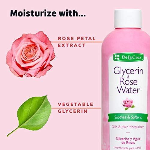 Agua de Rosa y Glicerina De La Cruz 236 mL - Tónico Facial Hidratante