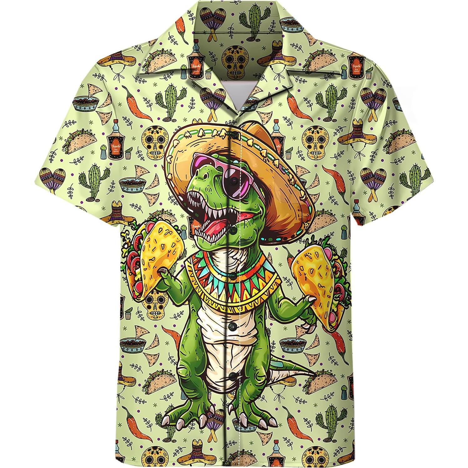 DOOPCCOR Traje Deportivo 3 Piezas Hombre Camisa Hawaiana
