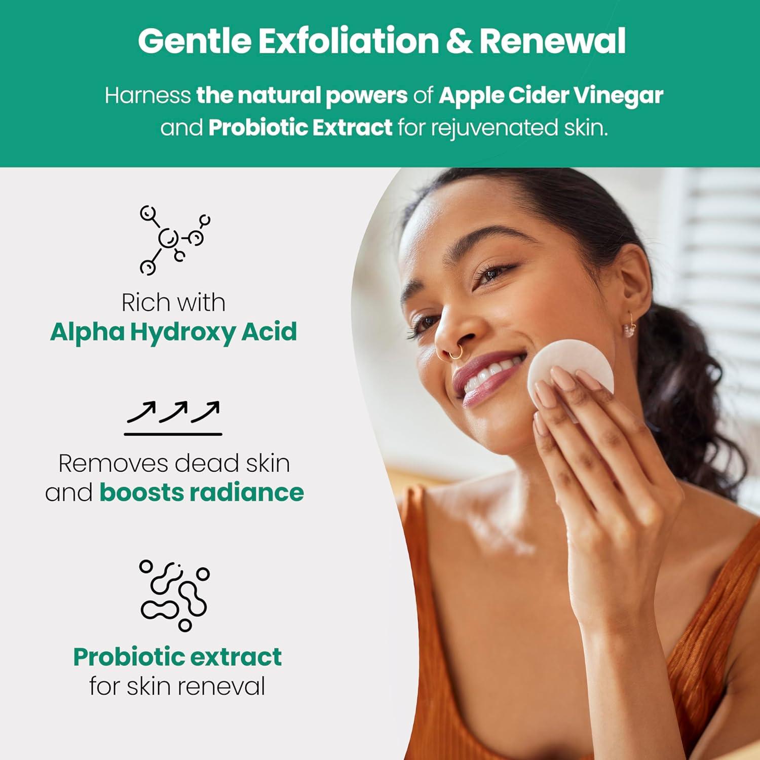 Discos de Tónico Facial AppleBiotic - Vinagre de Sidra 60 Unidades