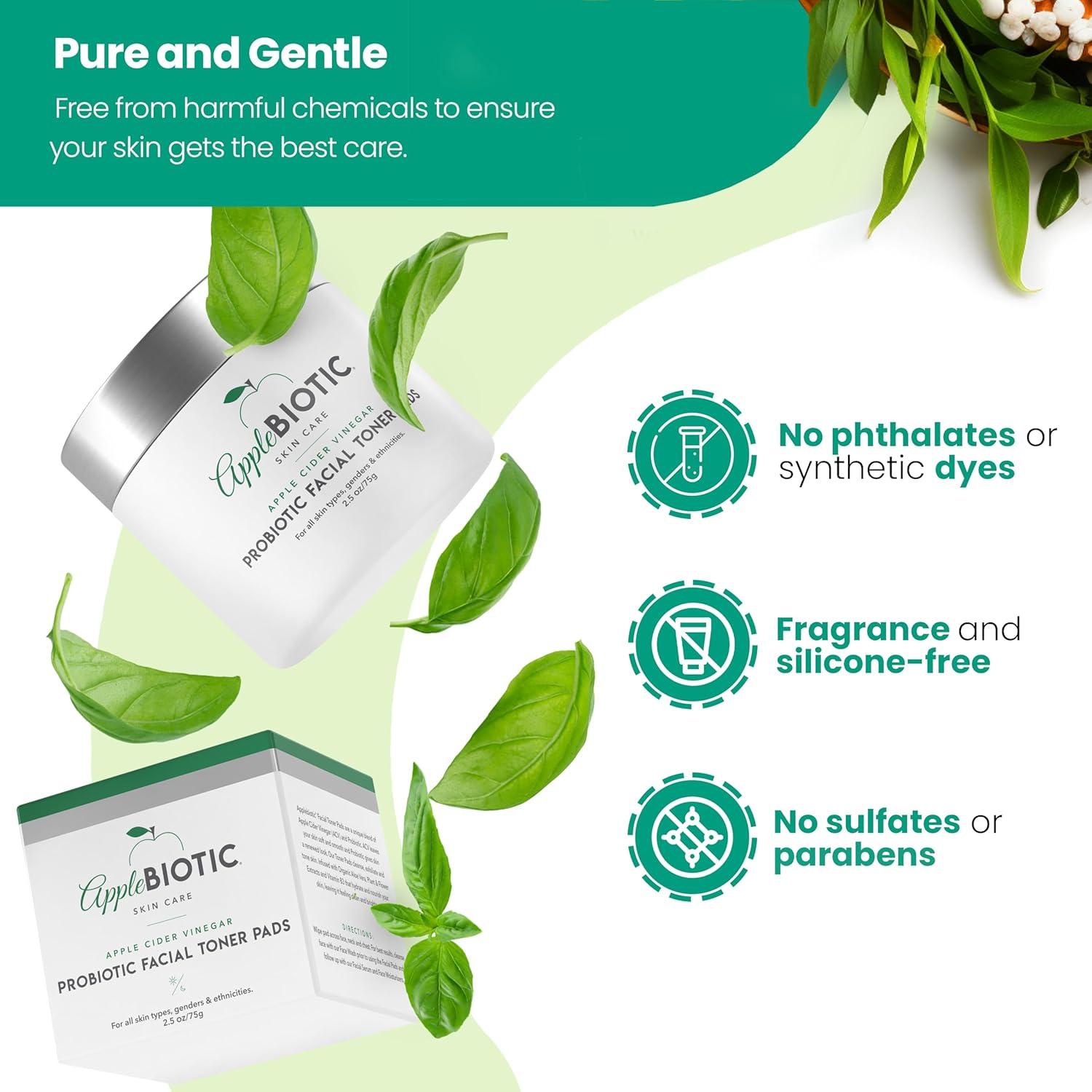 Discos de Tónico Facial AppleBiotic - Vinagre de Sidra 60 Unidades