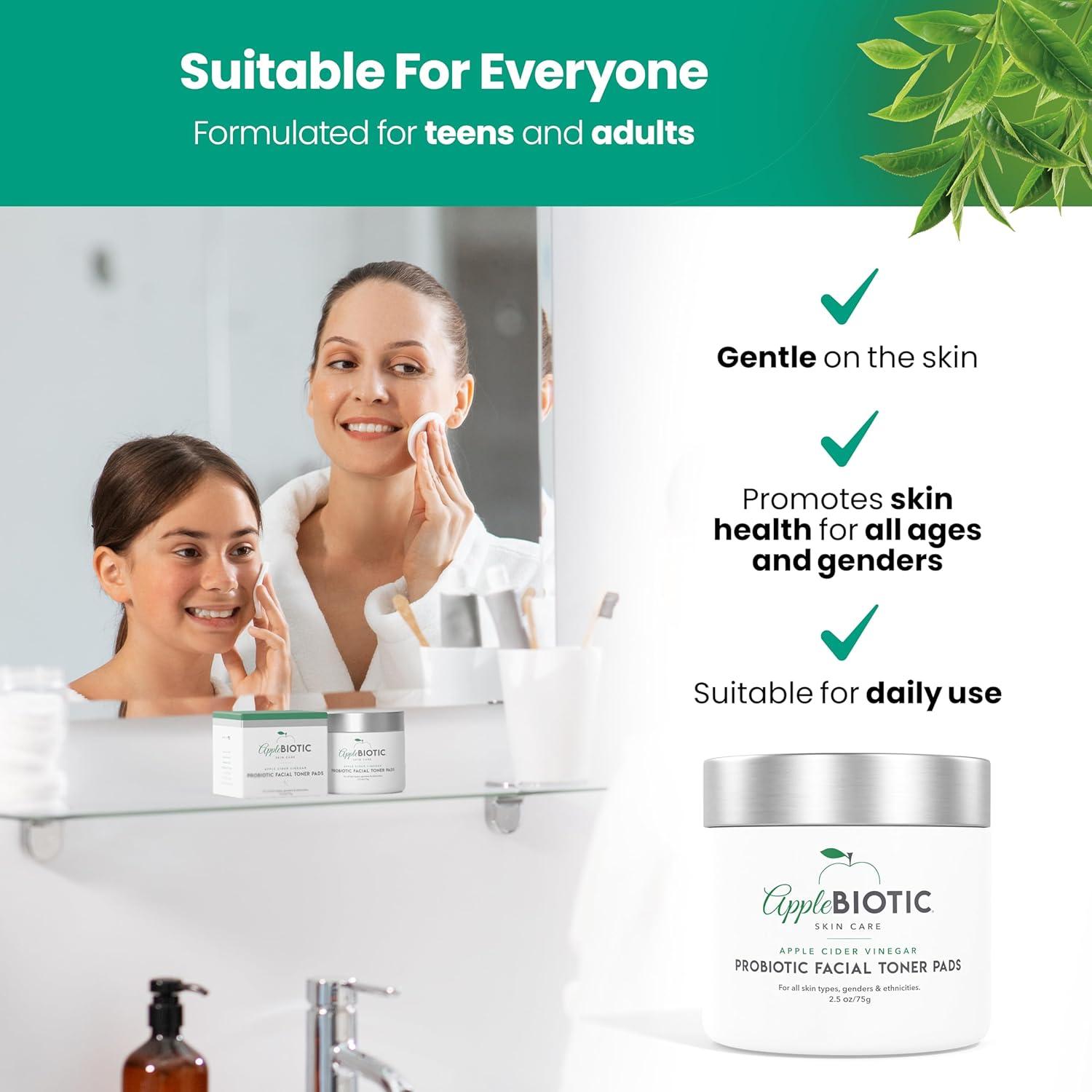 Discos de Tónico Facial AppleBiotic - Vinagre de Sidra 60 Unidades