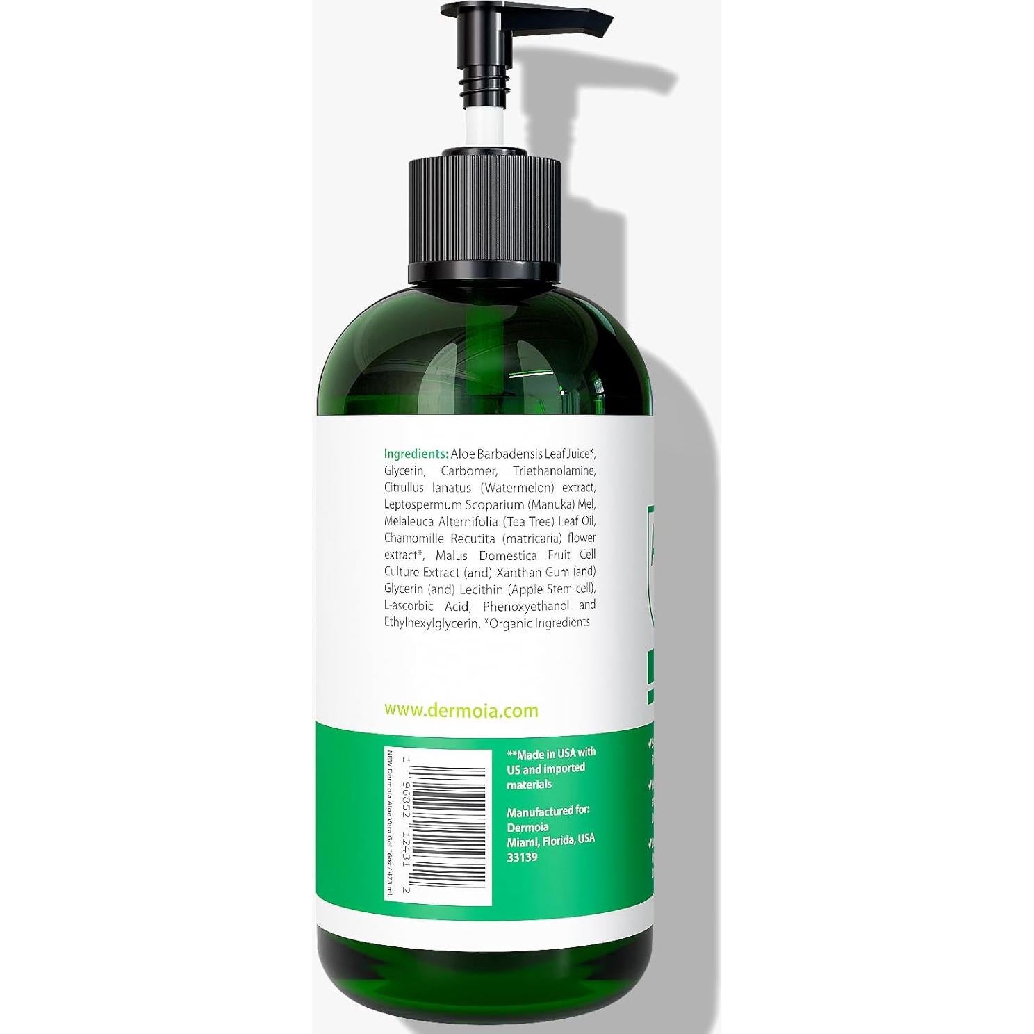 Gel Hidratante Corporal Dermoia Aloe Vera 473ml - Alivio Quemaduras