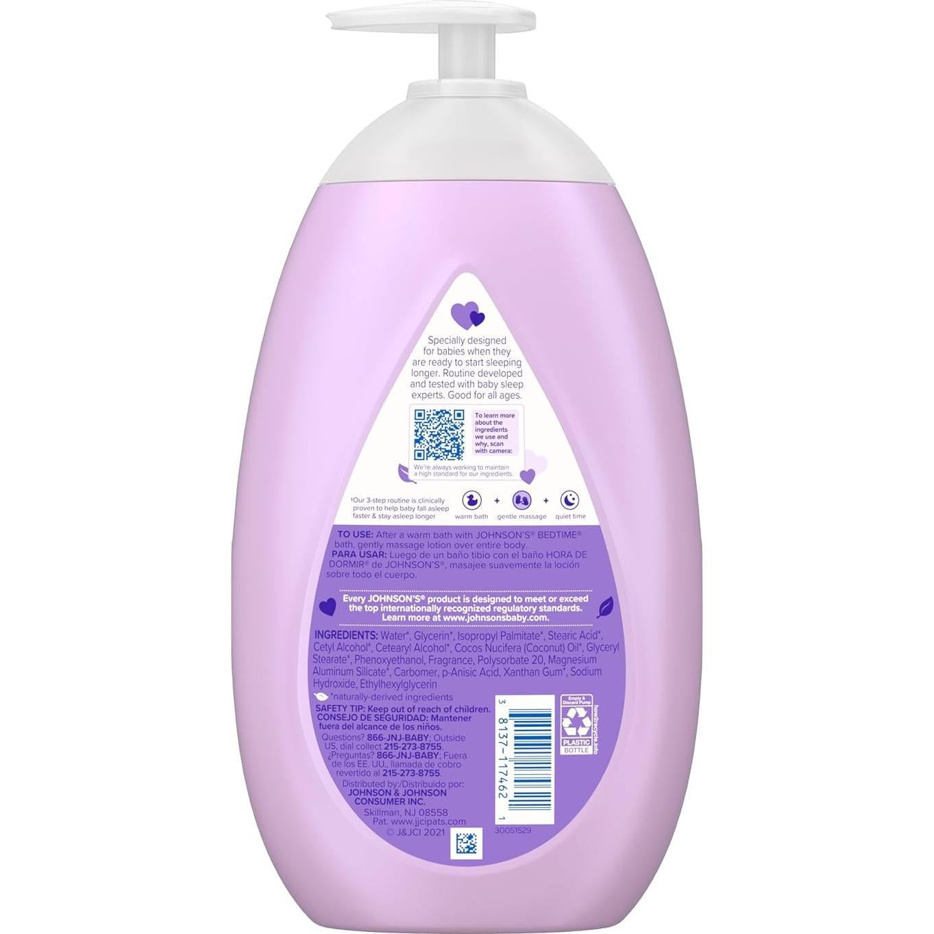 Loción Hidratante para Bebés Johnson's 800 ml NaturalCalm