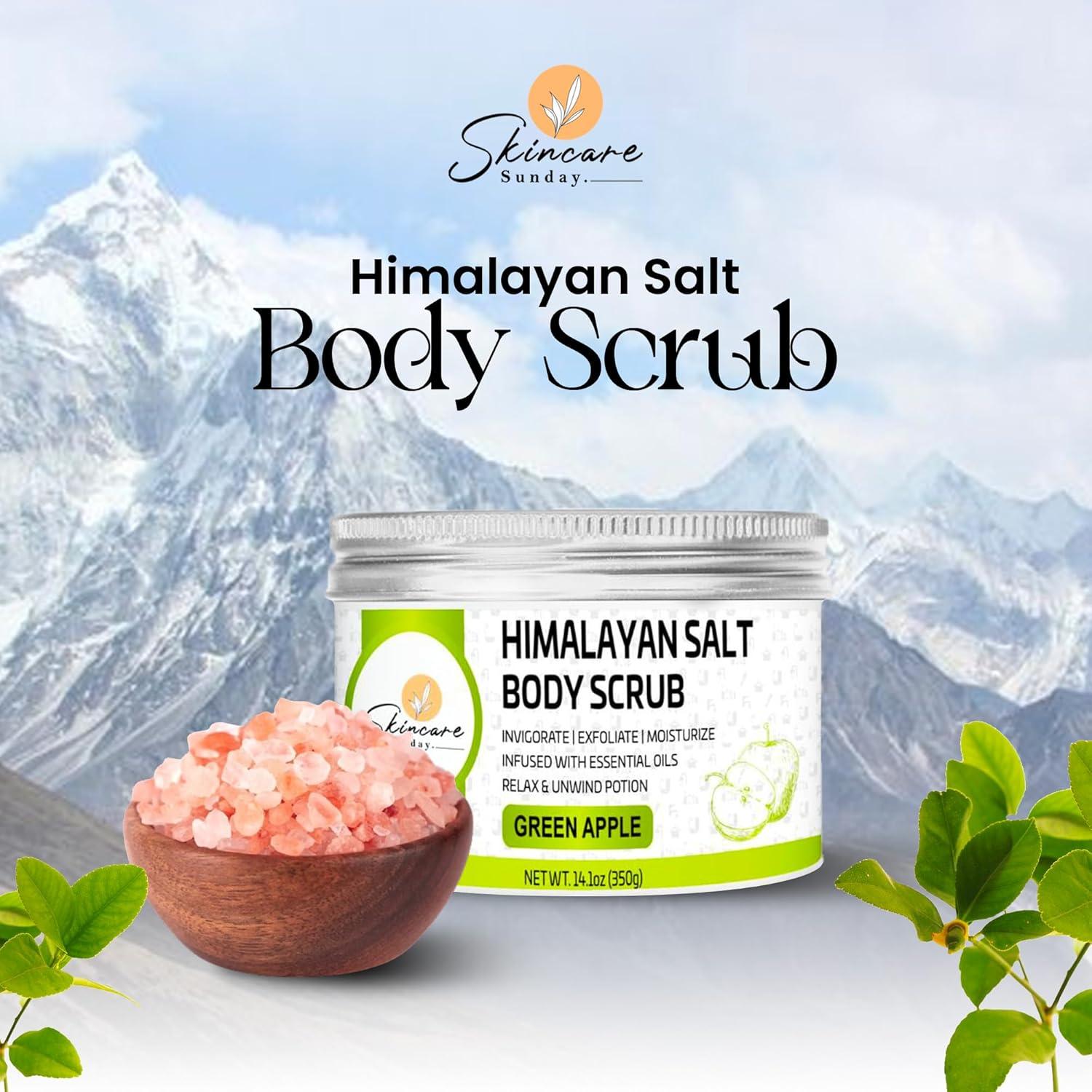 Exfoliante Corporal de Sal del Himalaya - Cuidado de la Piel Domingo - Manzana Verde - 3 x 400 g