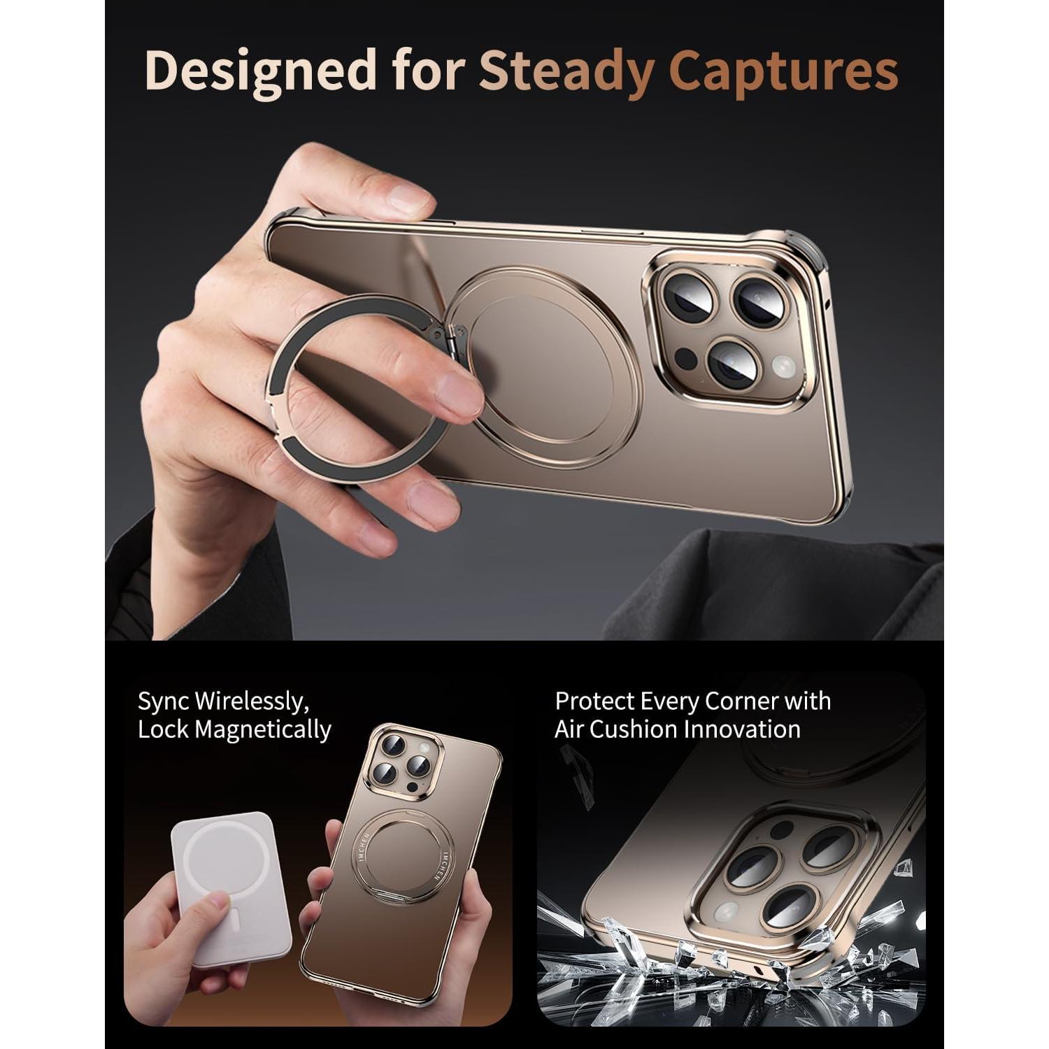 Funda IMCHEN para iPhone 16 Pro Max - Soporte Magnético 360°