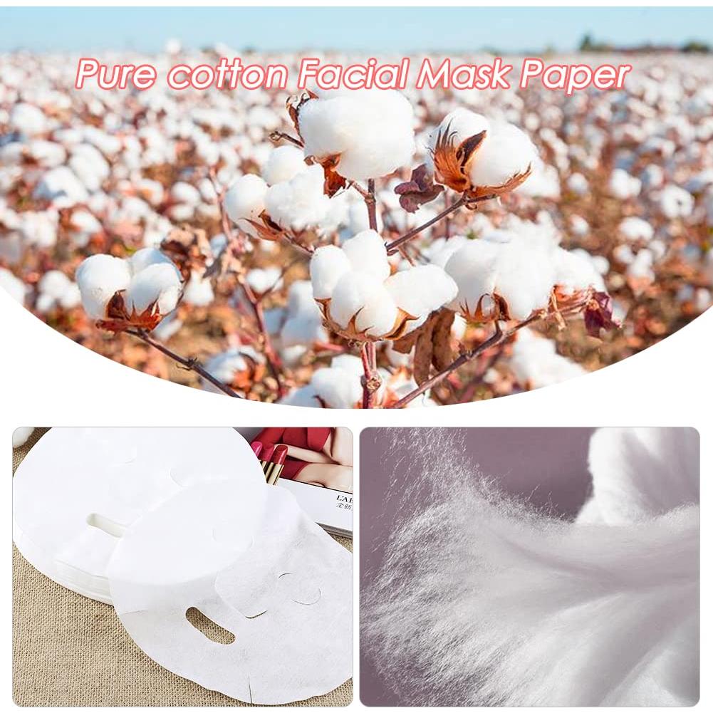 Papel de Máscara Facial de Algodón Puro - 100 Piezas