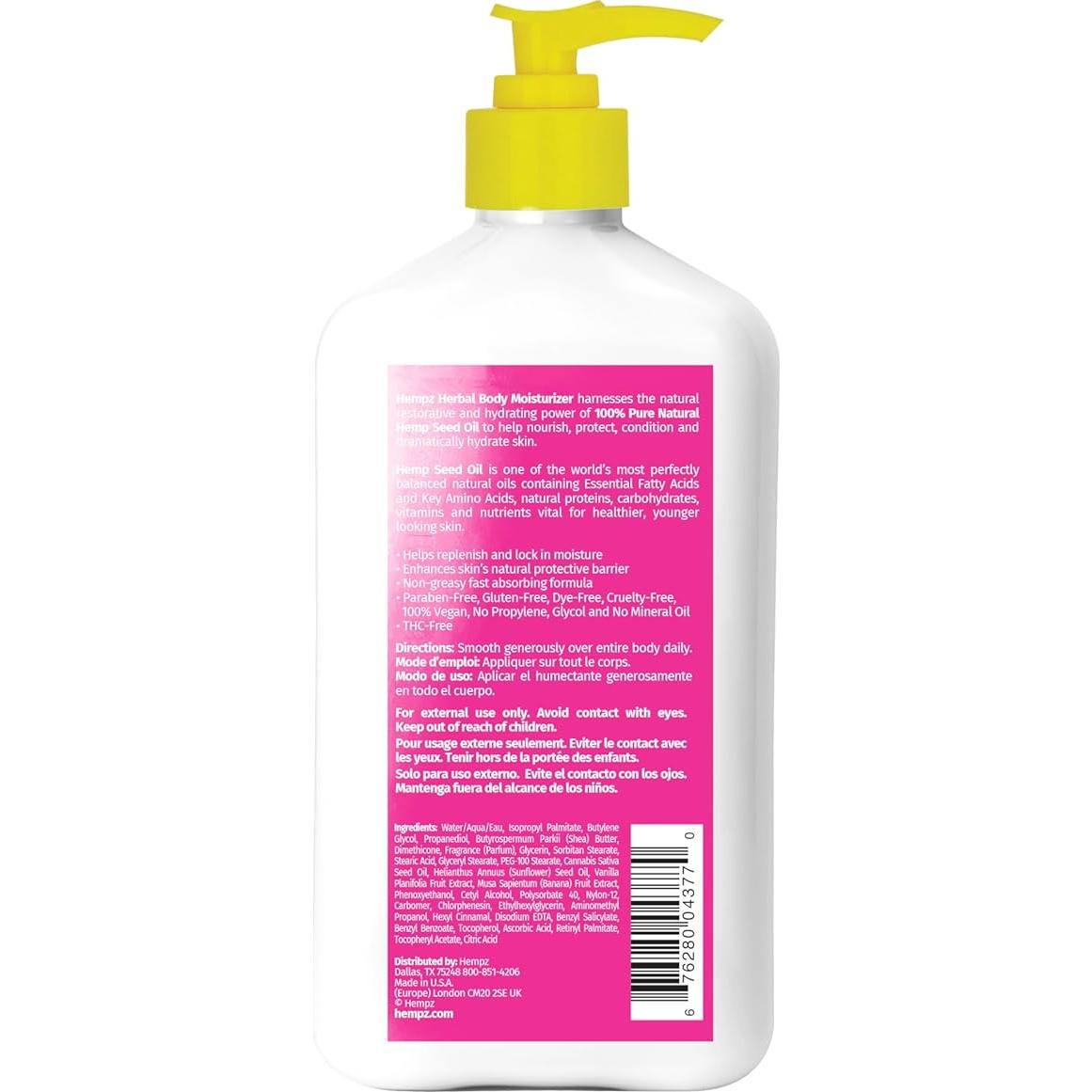 Loción Corporal y de Manos Hempz Plátano Azucarado 482 g