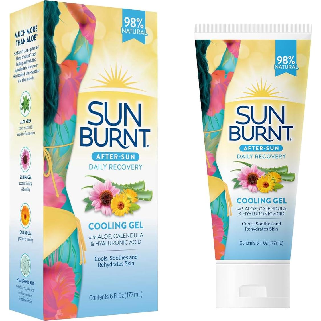 Gel de Aloe Vera Ultra Hidratante Sunburnt 170g - Alivio Quemaduras