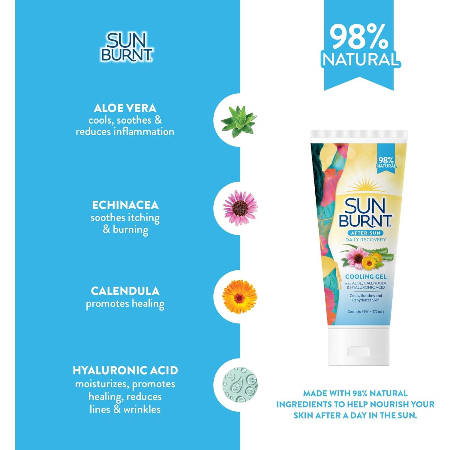 Gel de Aloe Vera Ultra Hidratante Sunburnt 170g - Alivio Quemaduras