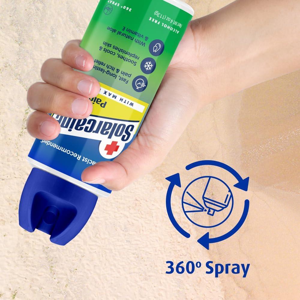 Solarcaine Spray Aloe 113g con 4% Lidocaína para Quemaduras