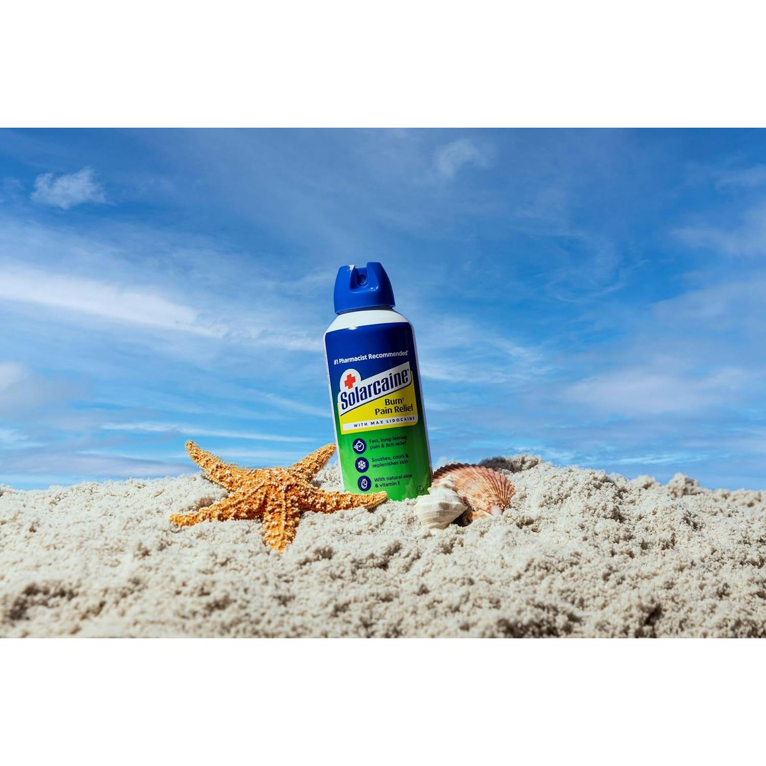 Solarcaine Spray Aloe 113g con 4% Lidocaína para Quemaduras