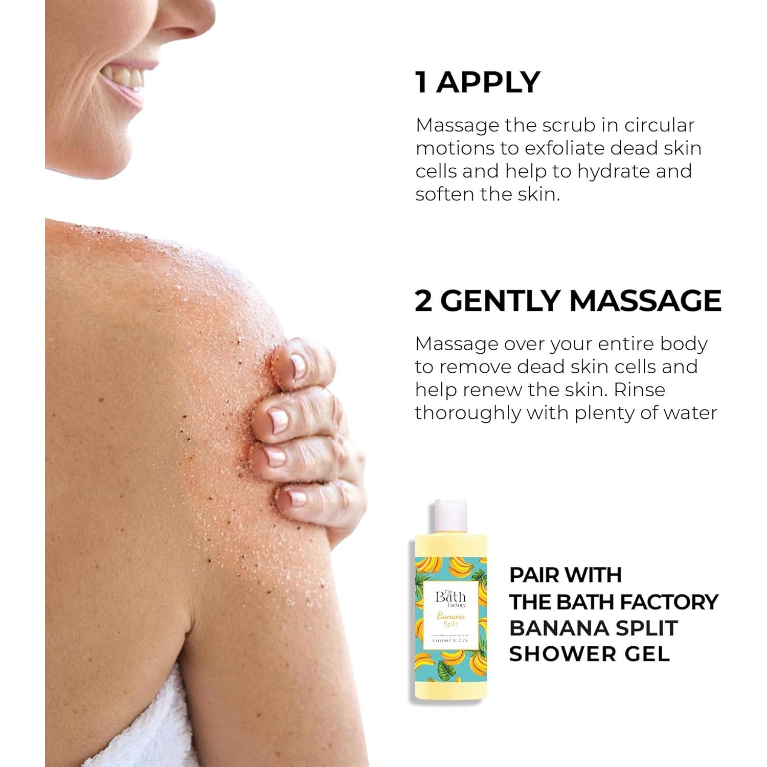 Exfoliante Corporal Vegano The Bath Factory con Manteca de Karité y Plátano