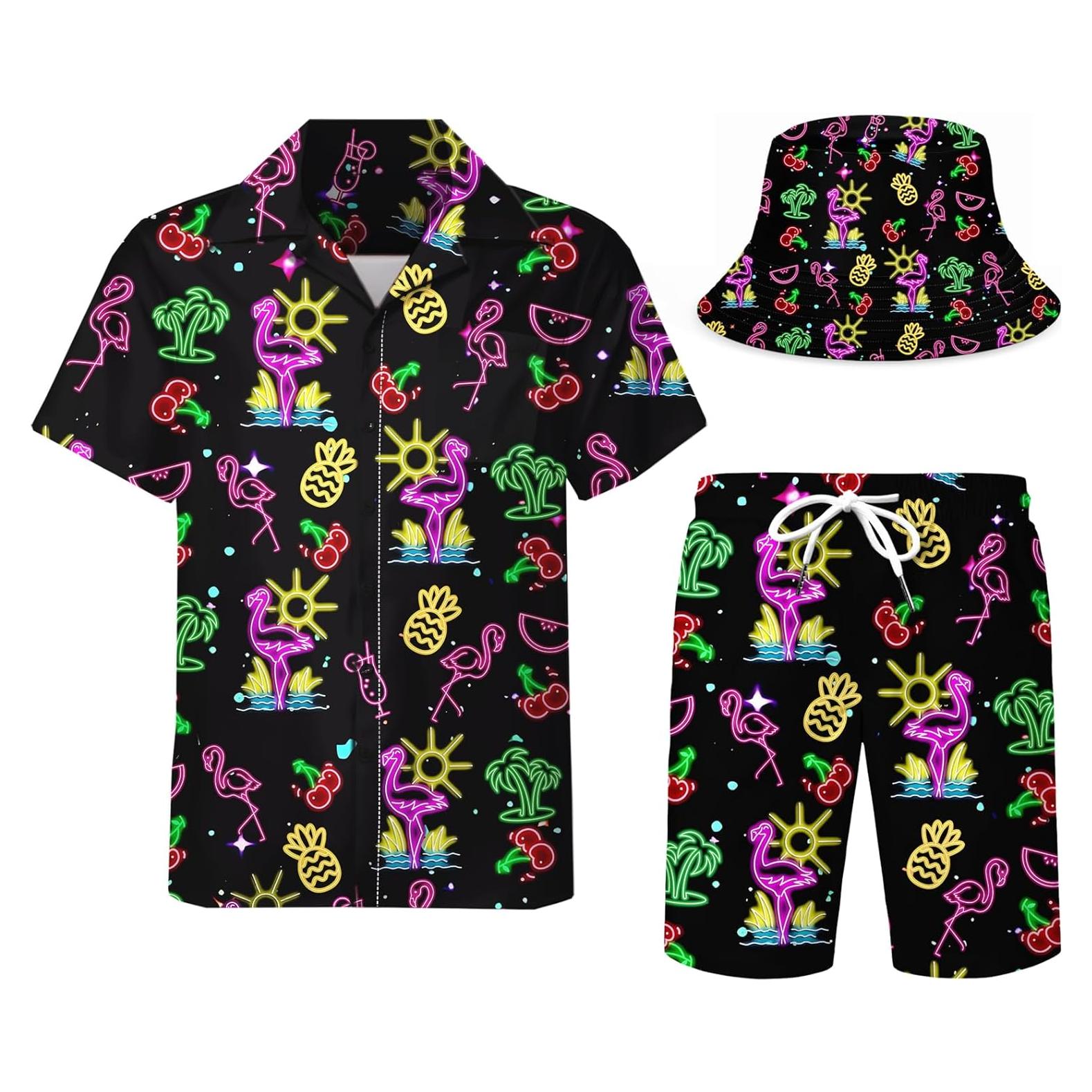 DOOPCCOR Traje Deportivo 3 Piezas Hombre Hawaiano XXL