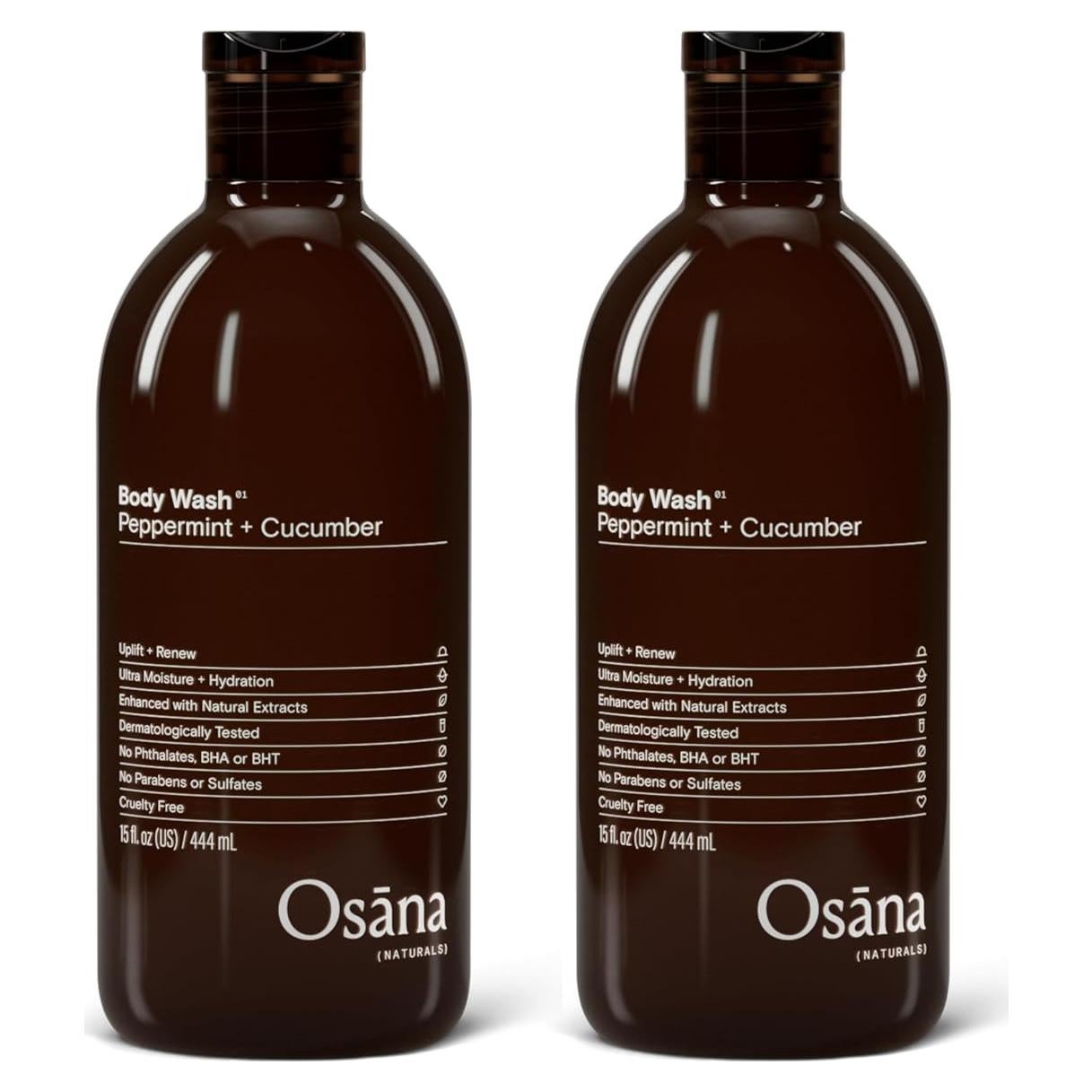 Gel de Ducha Hidratante Osana Naturals 2x15oz Menta y Pepino