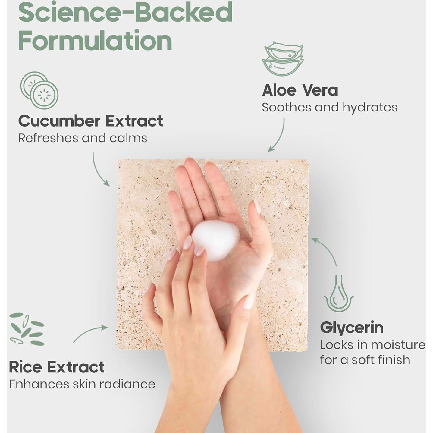 Limpiador Facial Espumoso IKI con Aloe Vera y Pepino 280g