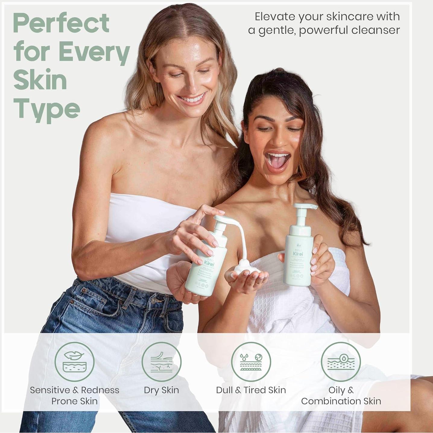 Limpiador Facial Espumoso IKI con Aloe Vera y Pepino 280g