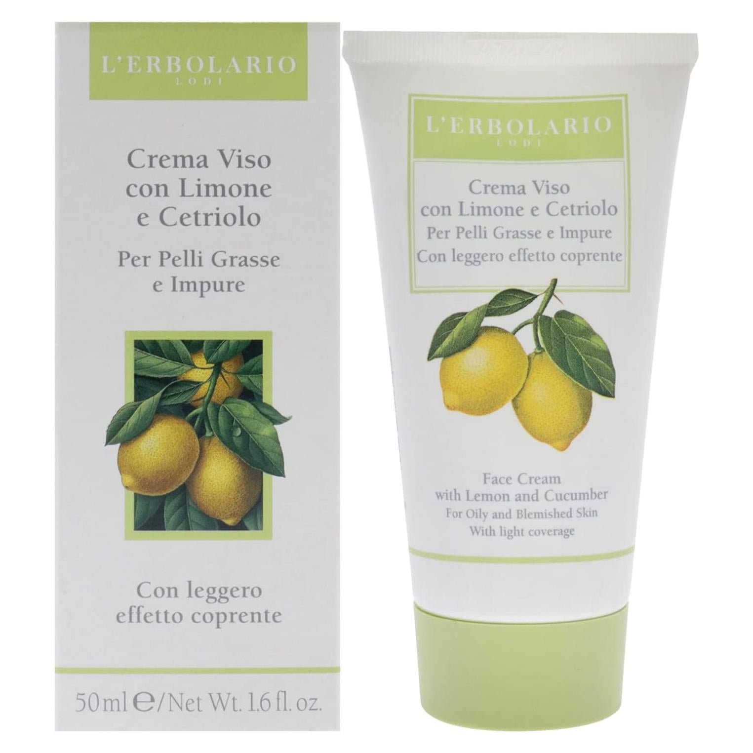 Crema Facial L'Erbolario Limón y Pepino 45g - Hidratante Piel Grasa