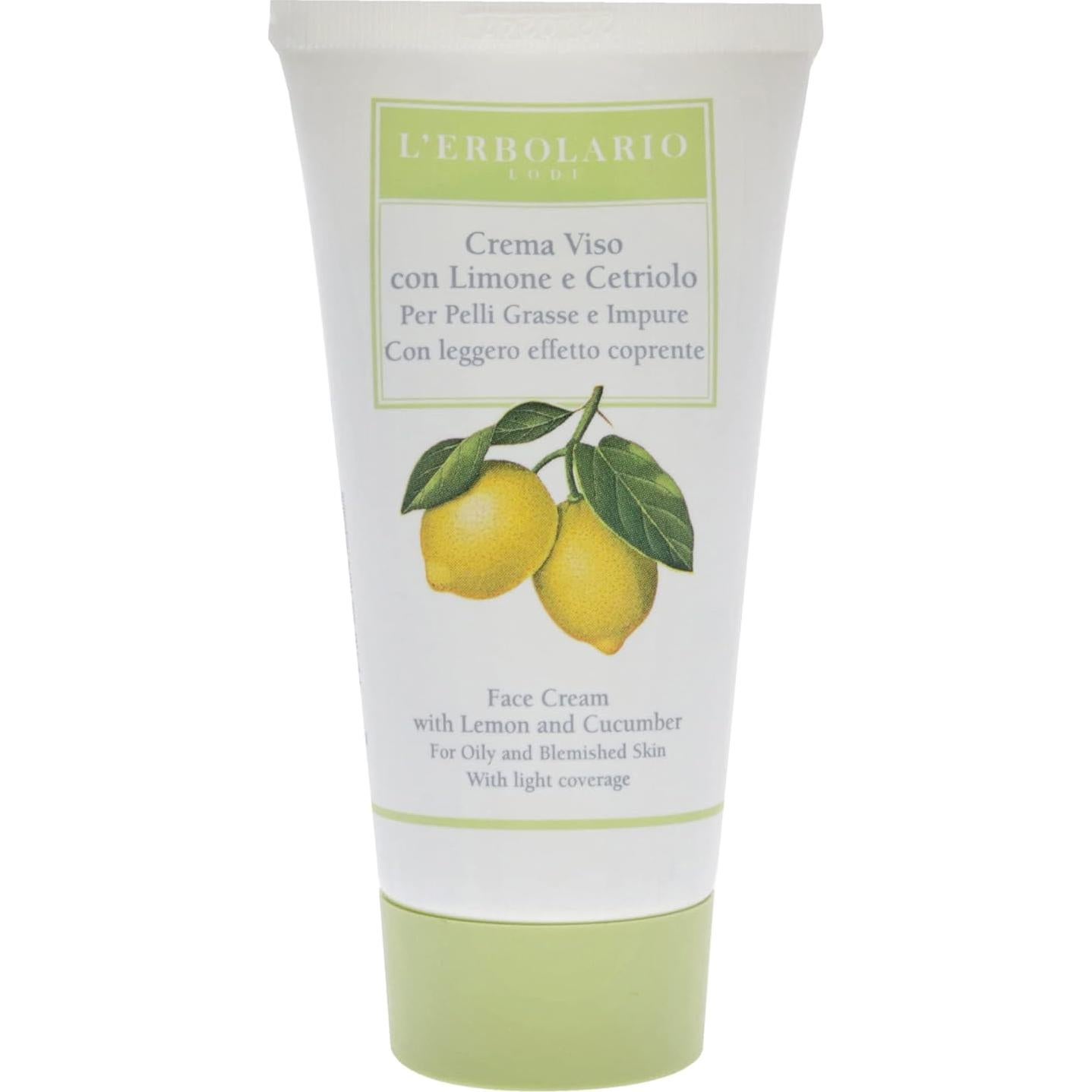 Crema Facial L'Erbolario Limón y Pepino 45g - Hidratante Piel Grasa